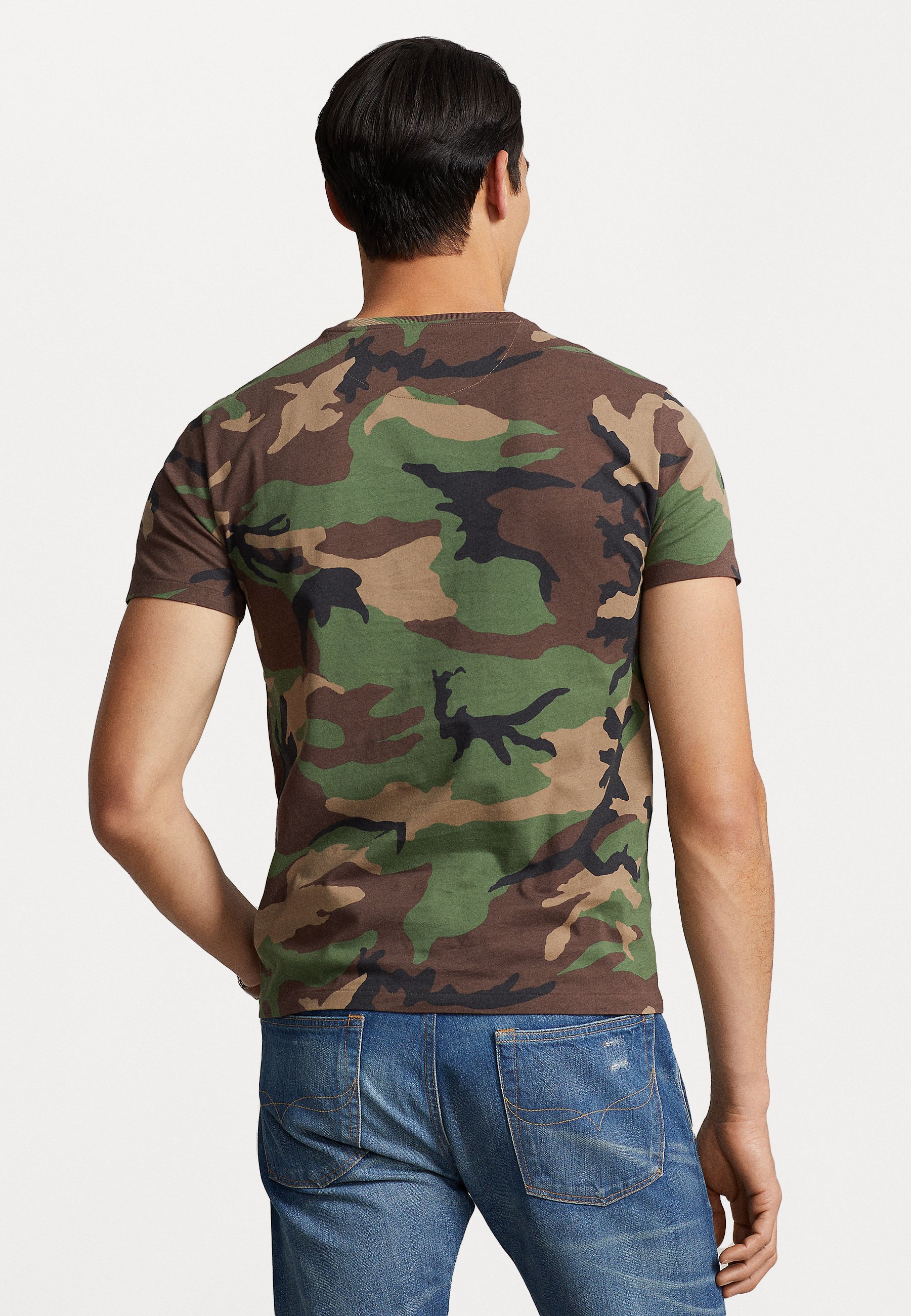 Polo Ralph Lauren CUSTOM SLIM FIT CAMO POCKET - Print T-shirt - khaki