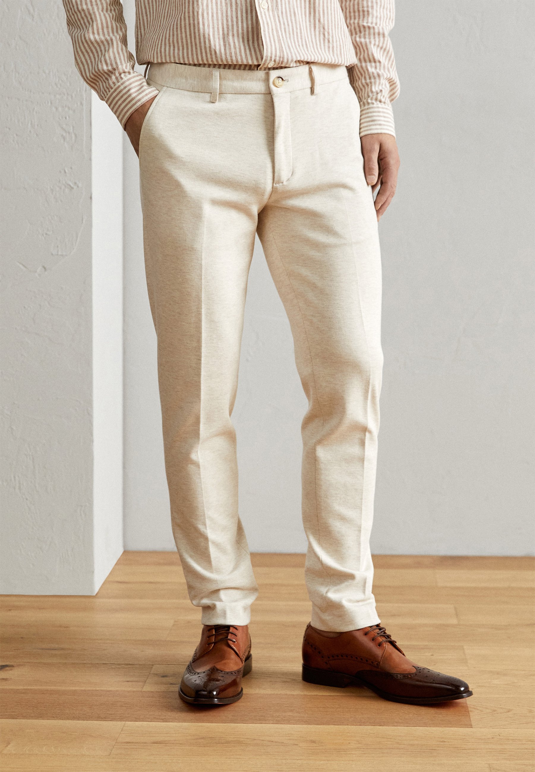 Scotch & Soda SUPER SLIM FIT - Chinos - stone melange/off-white
