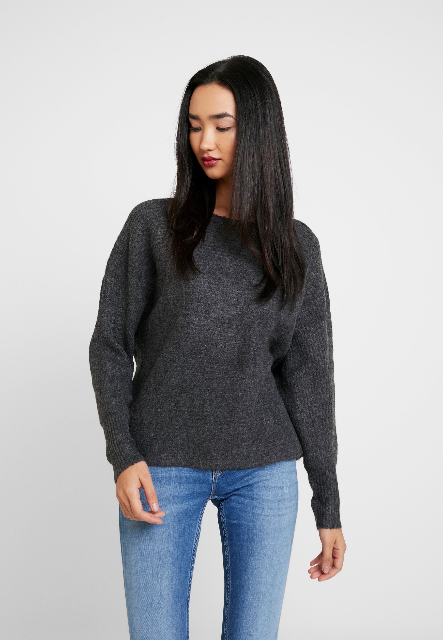 ONLY ONLDANIELLA L/S NOOS - Jumper - dark grey melange/mottled grey