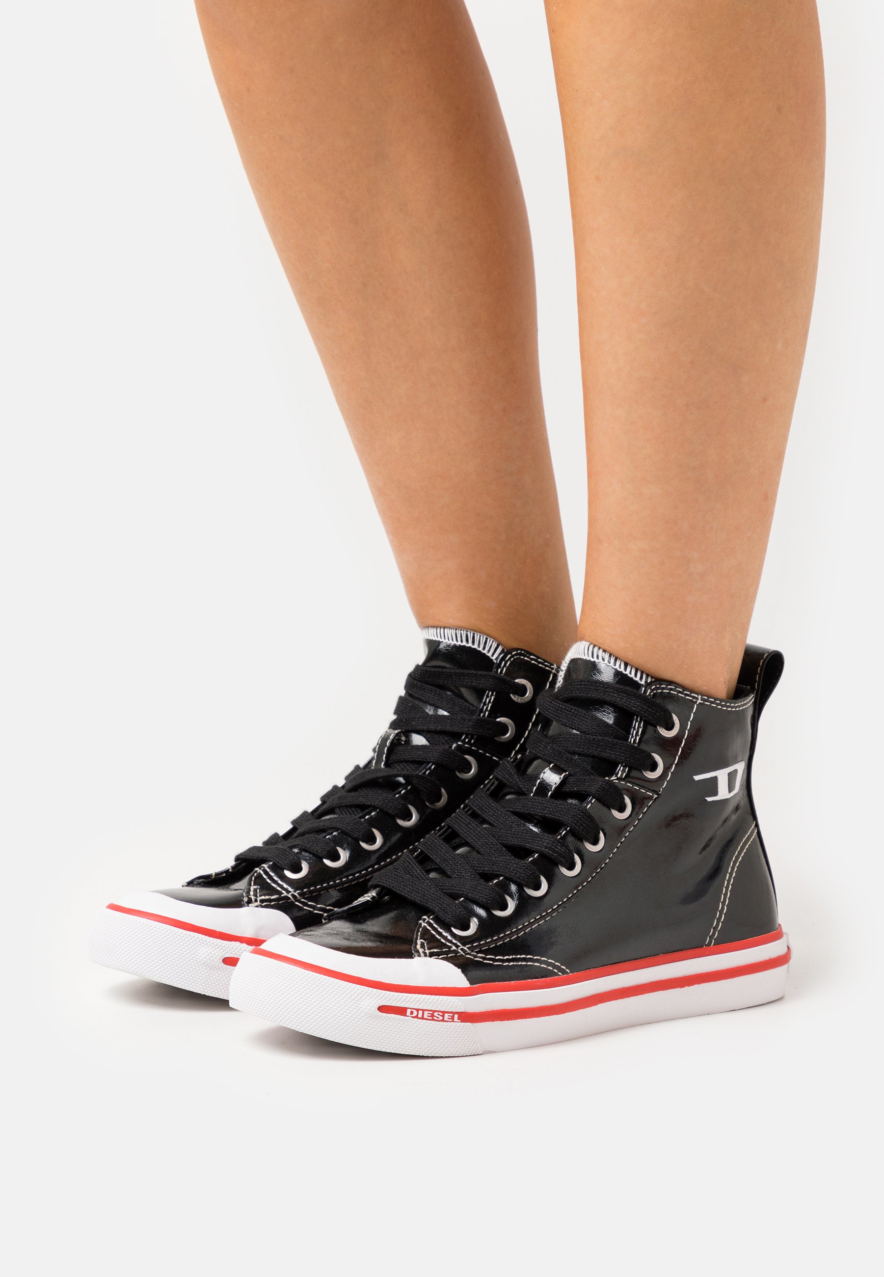 Diesel S-ATHOS MID W - High-top trainers - black/white/black