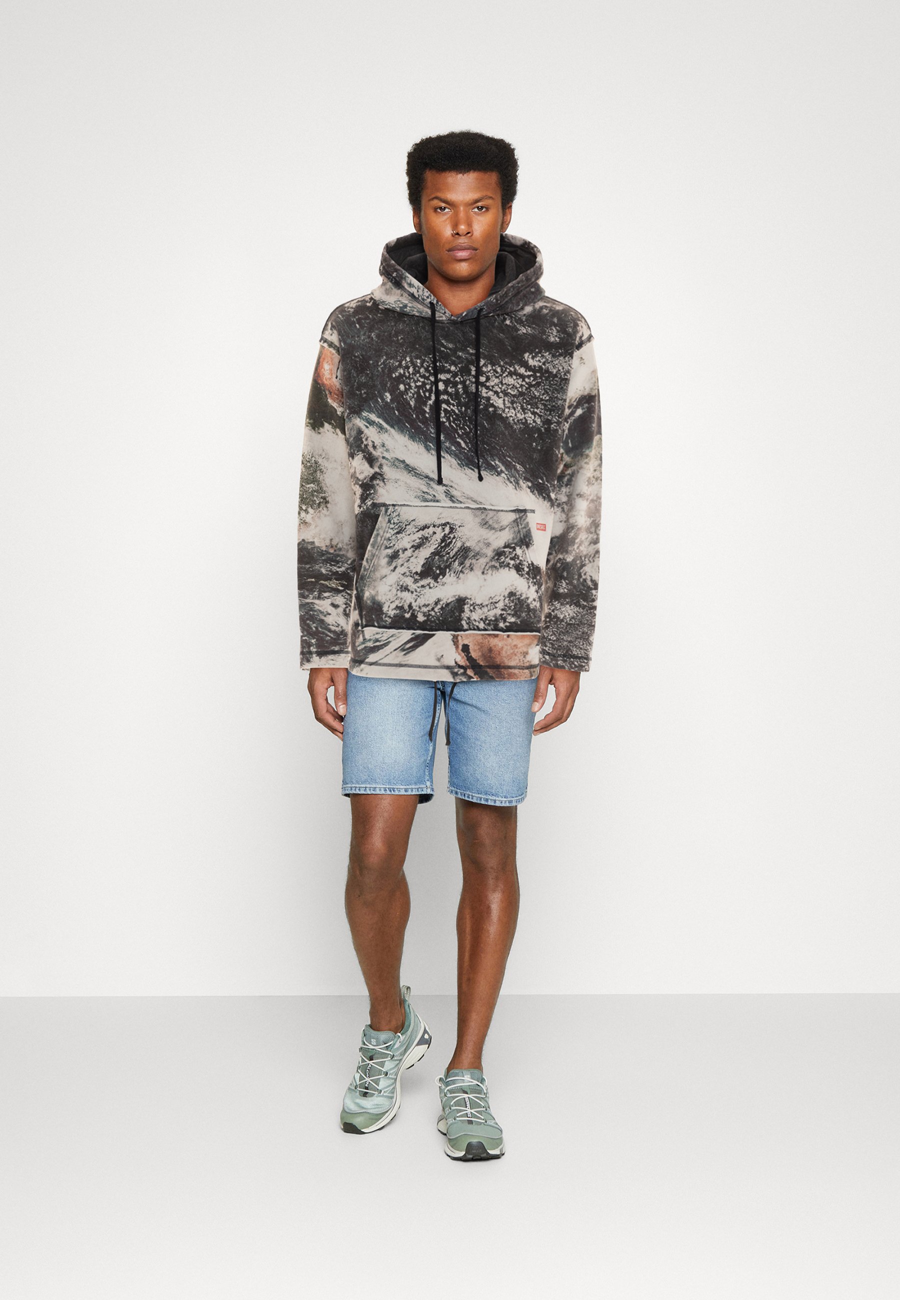 Diesel S-PAY-HOOD-L1 UNISEX - Sweatshirt - black/multi-coloured