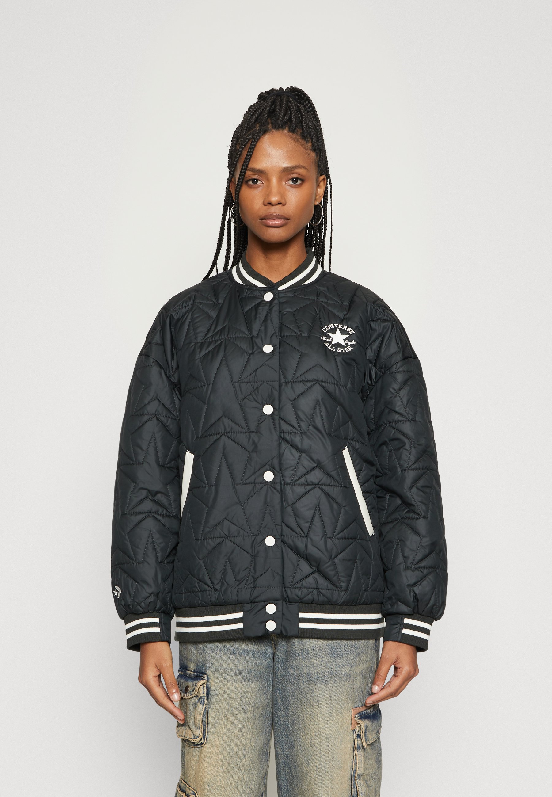 Converse PADDED BASEBALL JACKET - Bomber Jacket - black