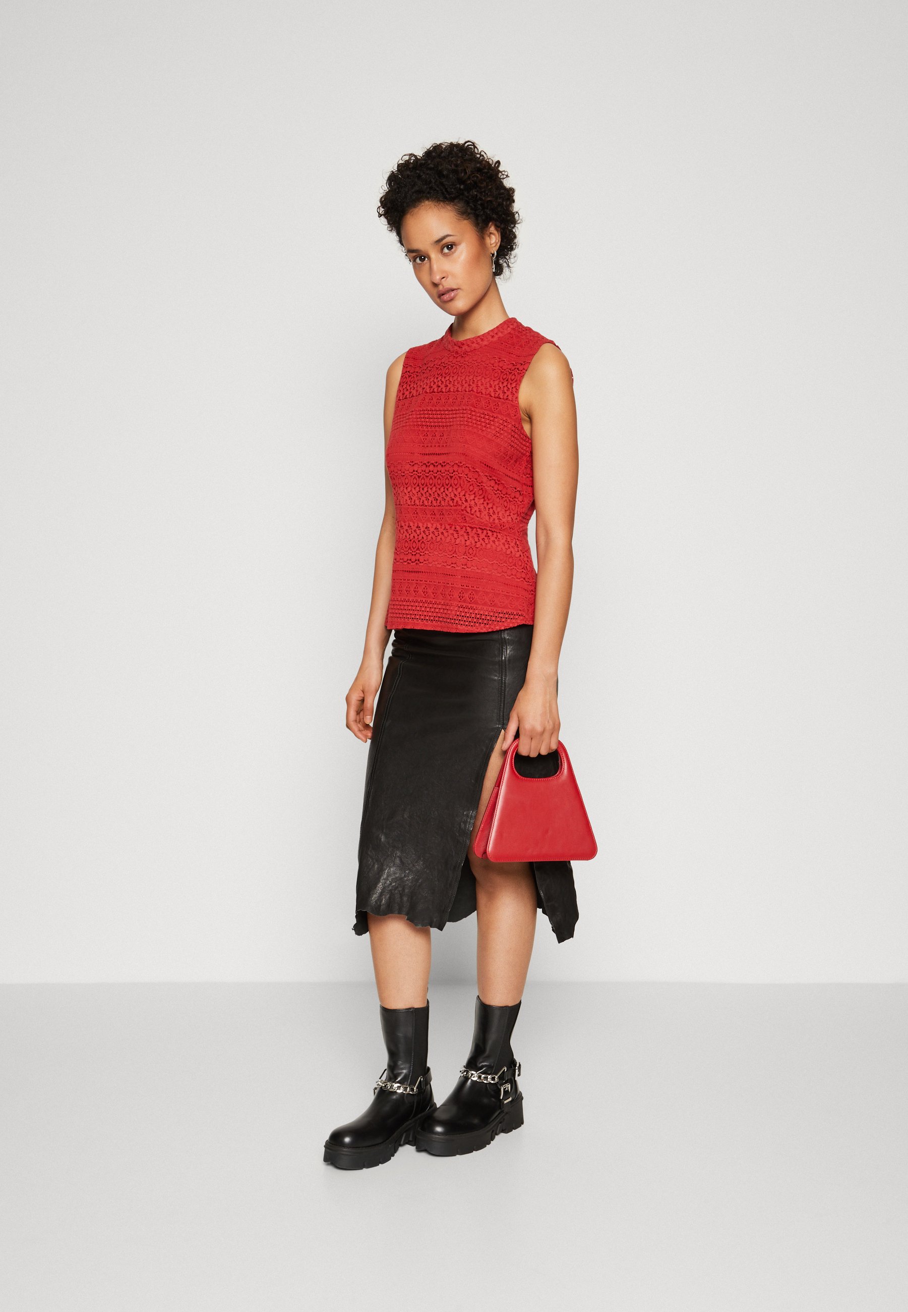 Vero Moda VMHONEY HIGHNECK - Top - pompeian red/red