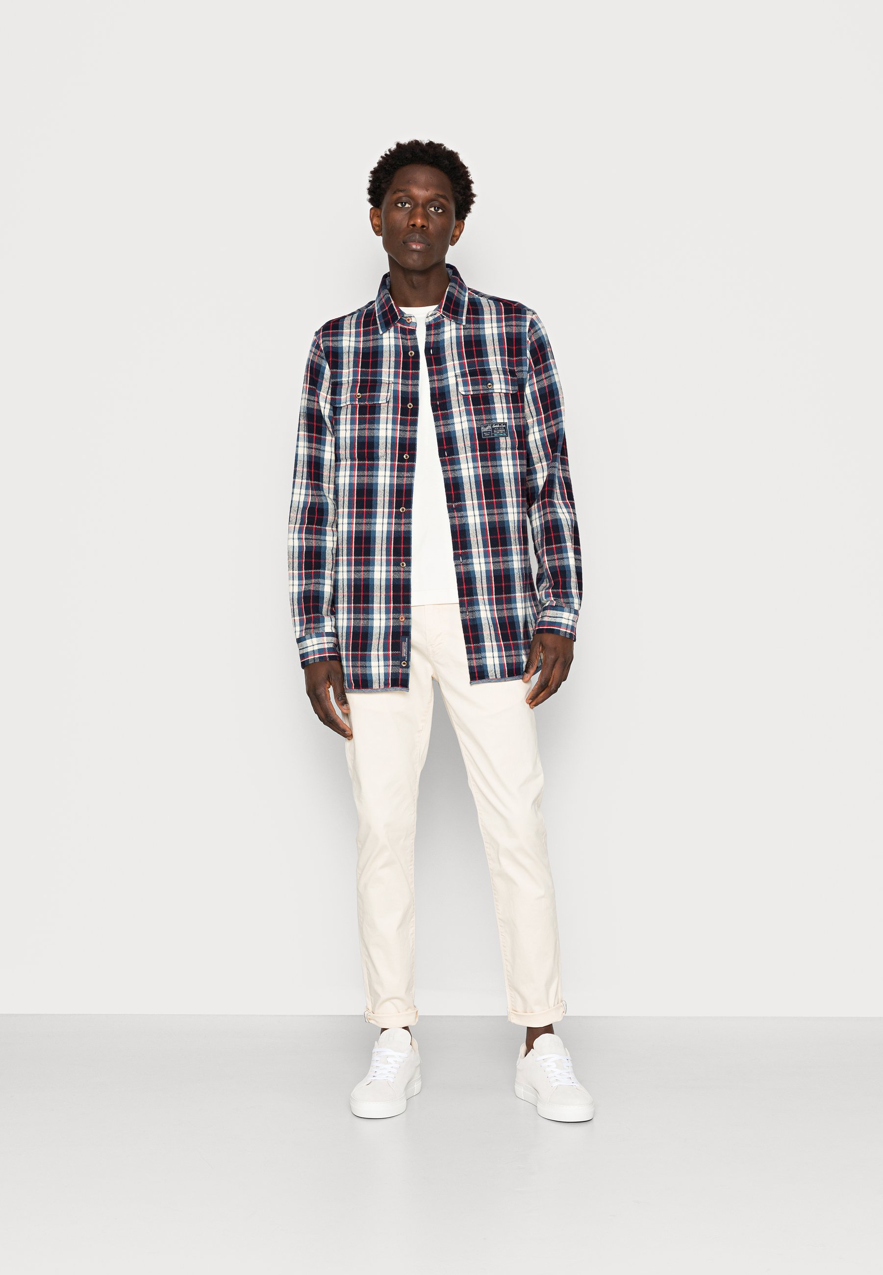 Scotch & Soda MID WEIGHT CHECK - Shirt - combo a/dark red