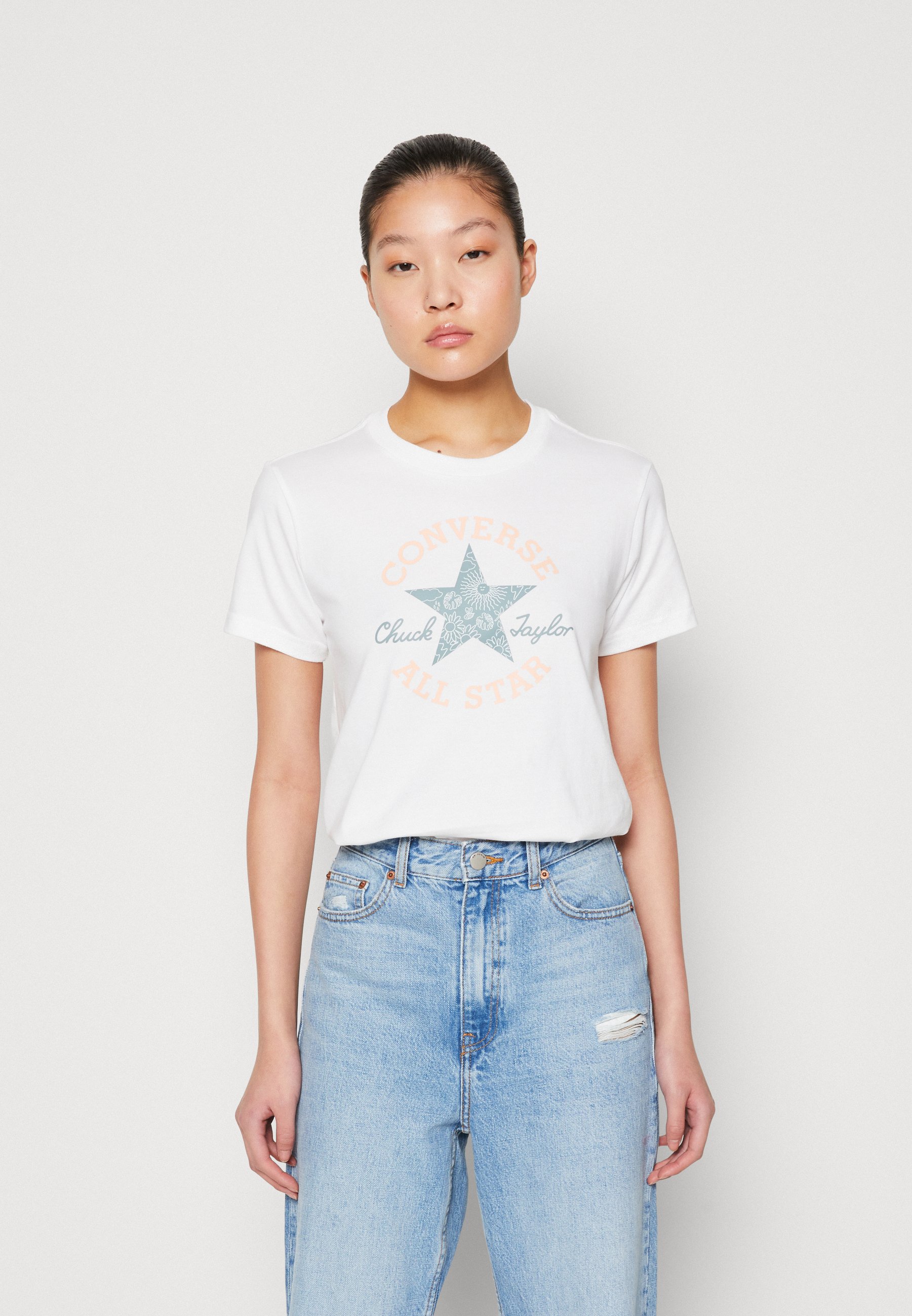 Converse CHUCK TAYLOR PATCH - Print T-shirt - white
