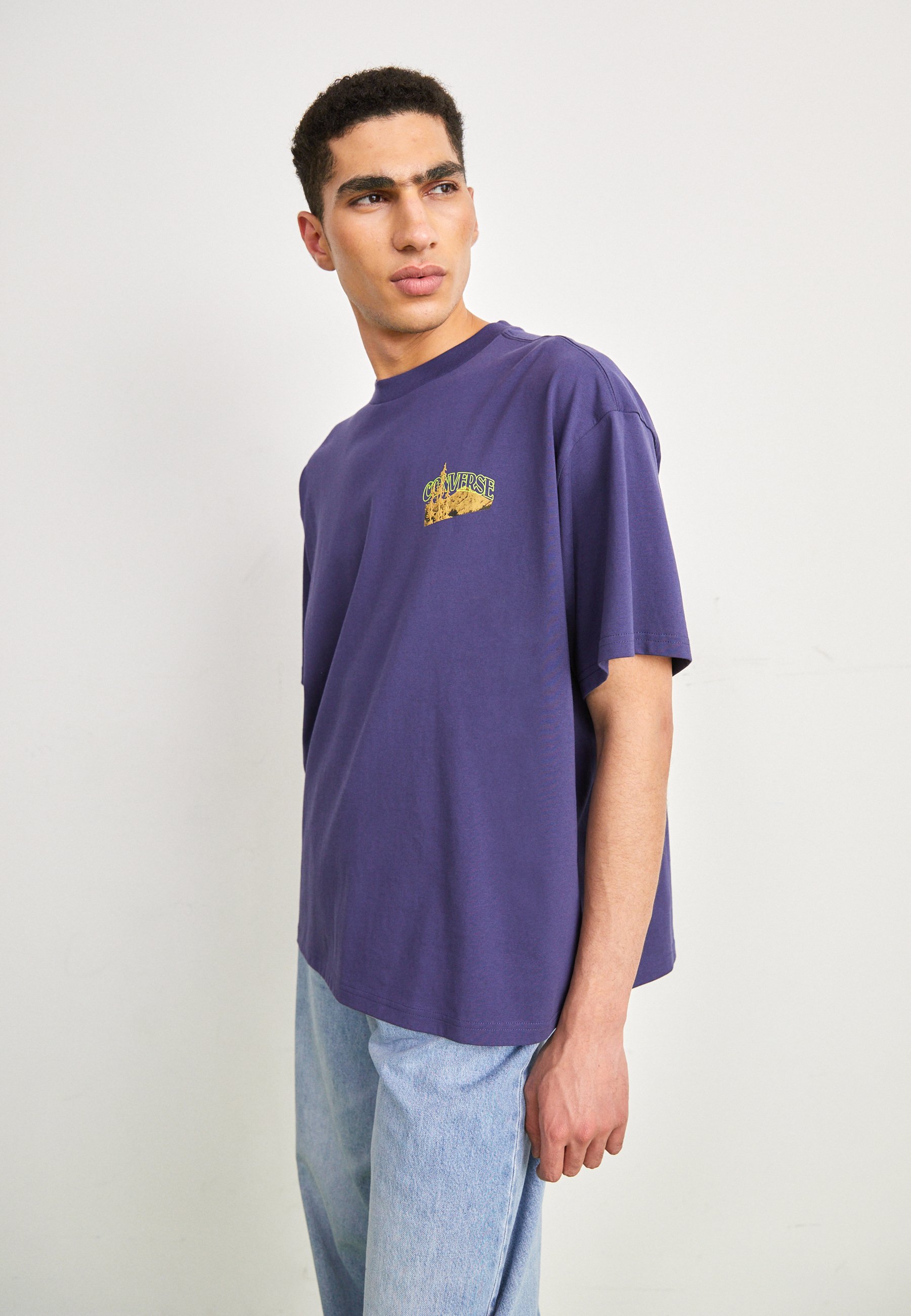 Converse MOUNTAIN REMIX GRAPHIC TEE - Print T-shirt - uncharted waters/blue-grey