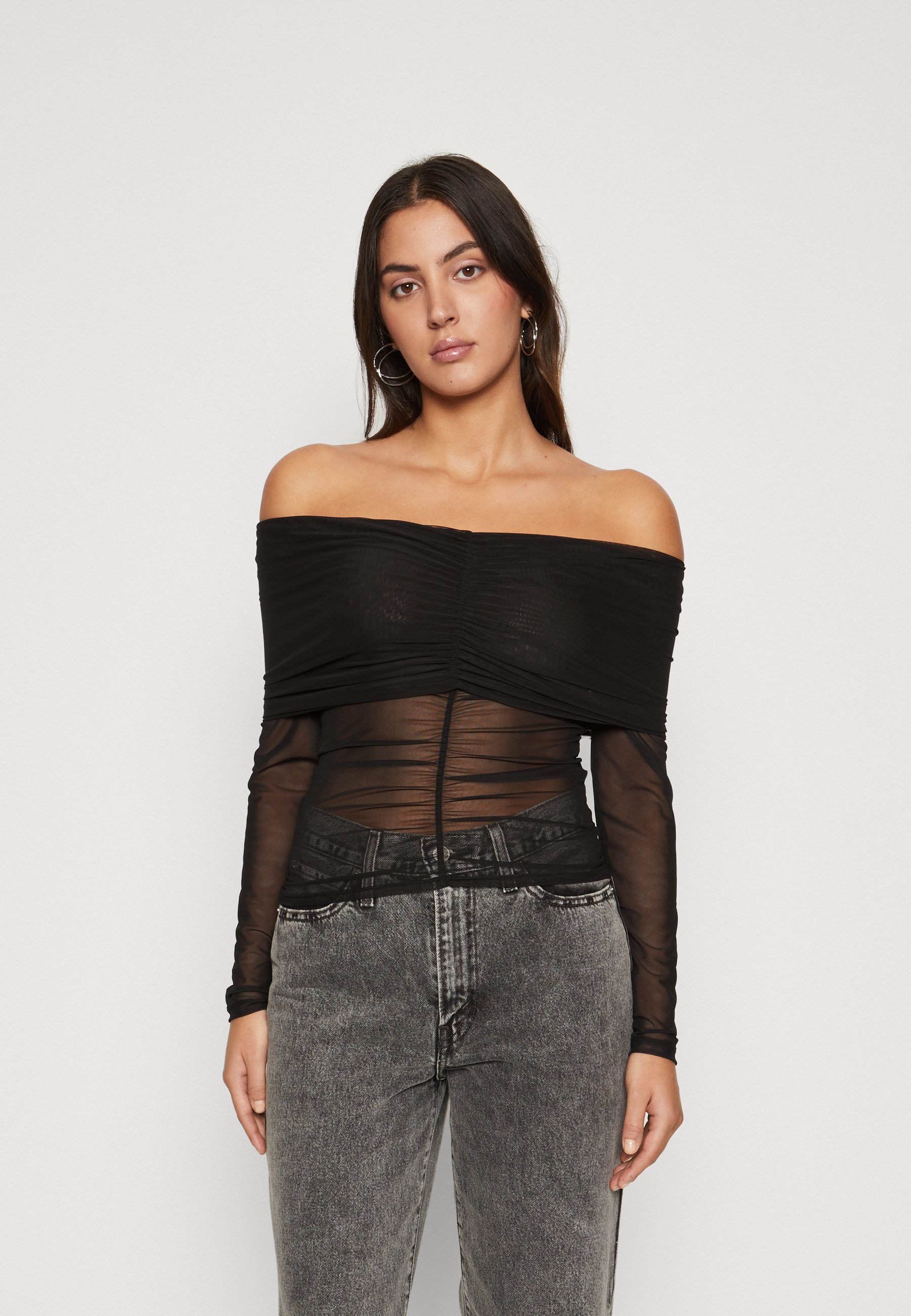 ONLY ONLMILAN OFFSHOULDER  - Long sleeved top - black
