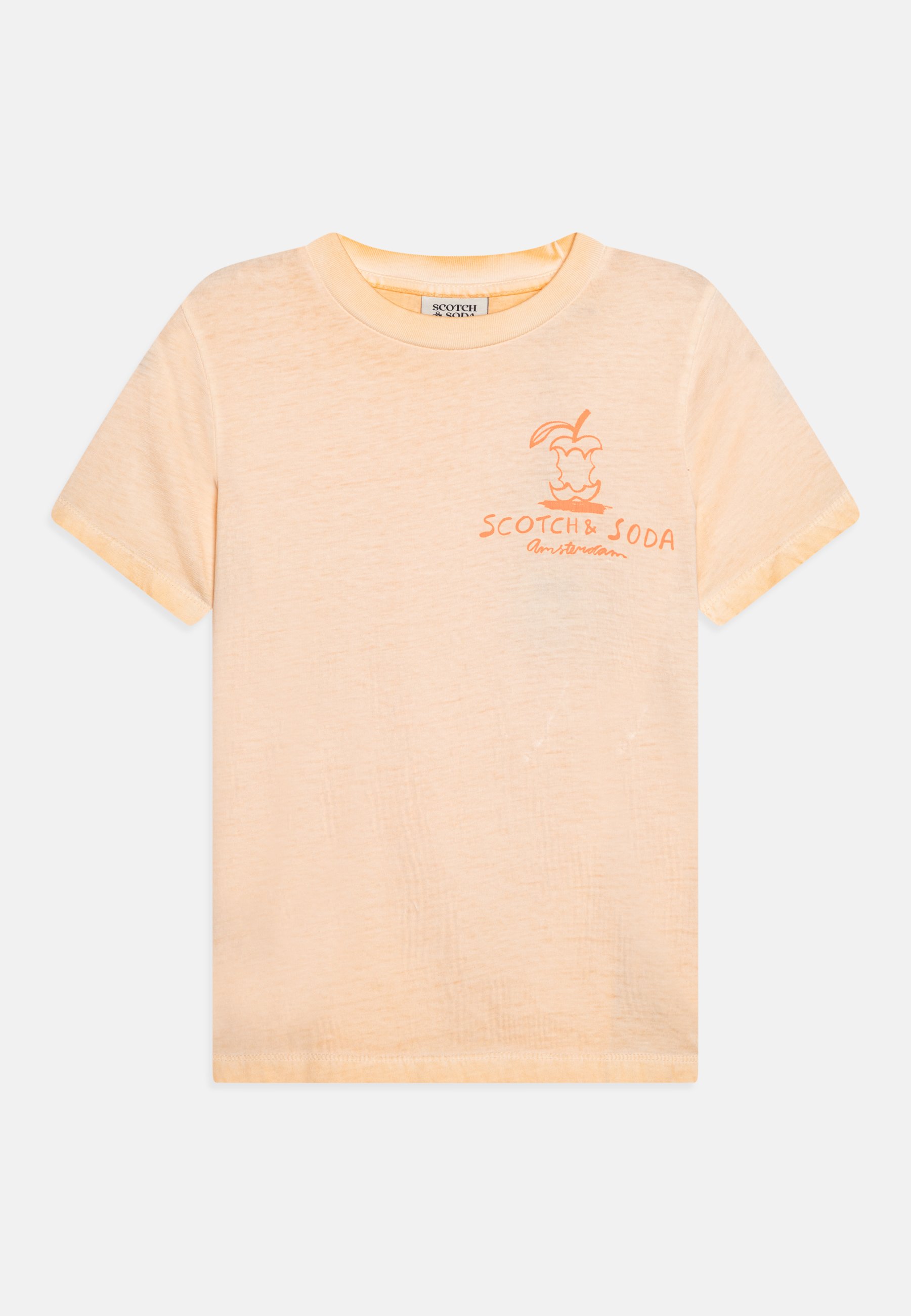 Scotch & Soda REGULAR FIT SHORT SLEEVED WASHED ARTWORK UNISEX - Print T-shirt - peach/coral