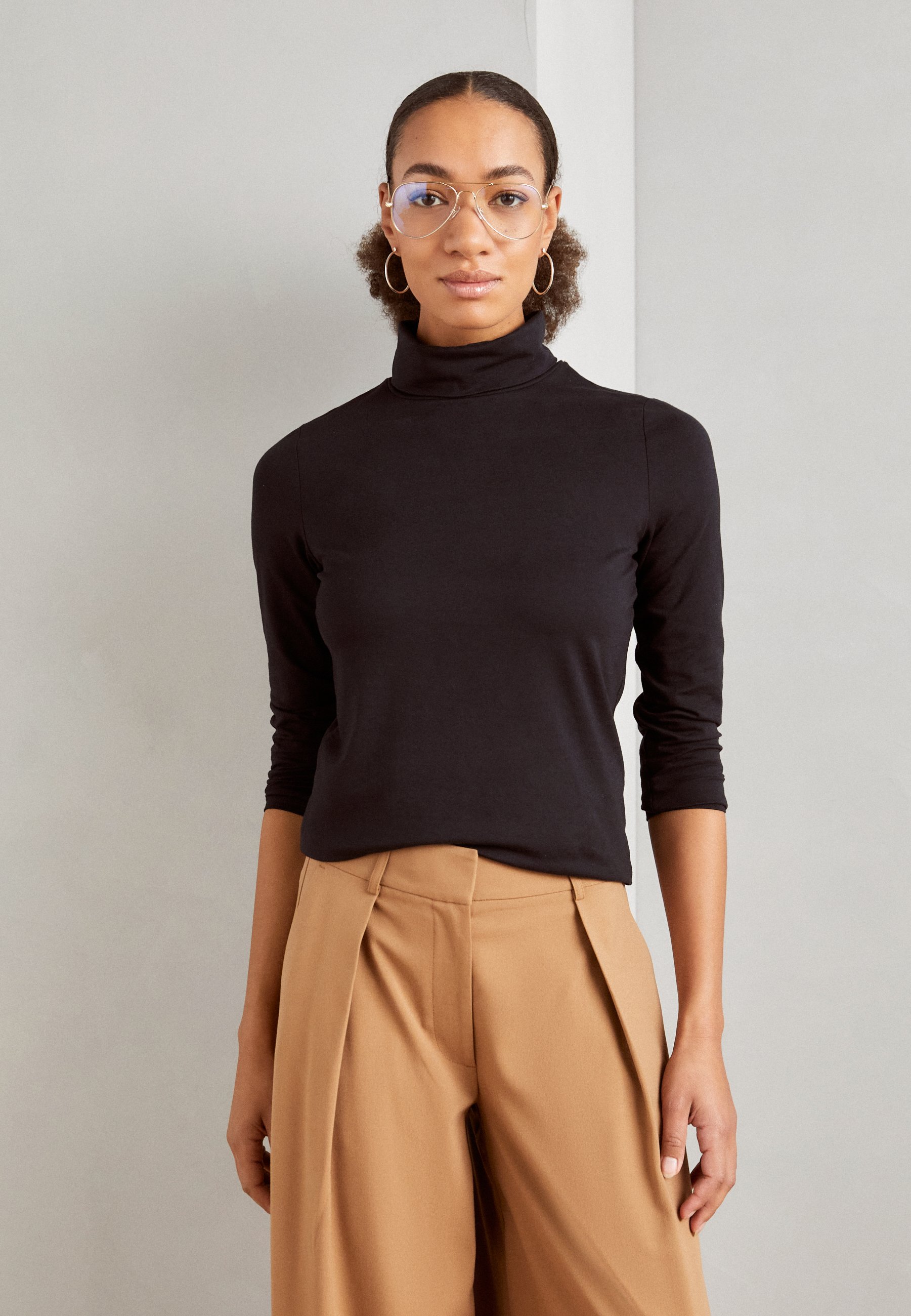 Esprit ROLL NECK - Long sleeved top - black
