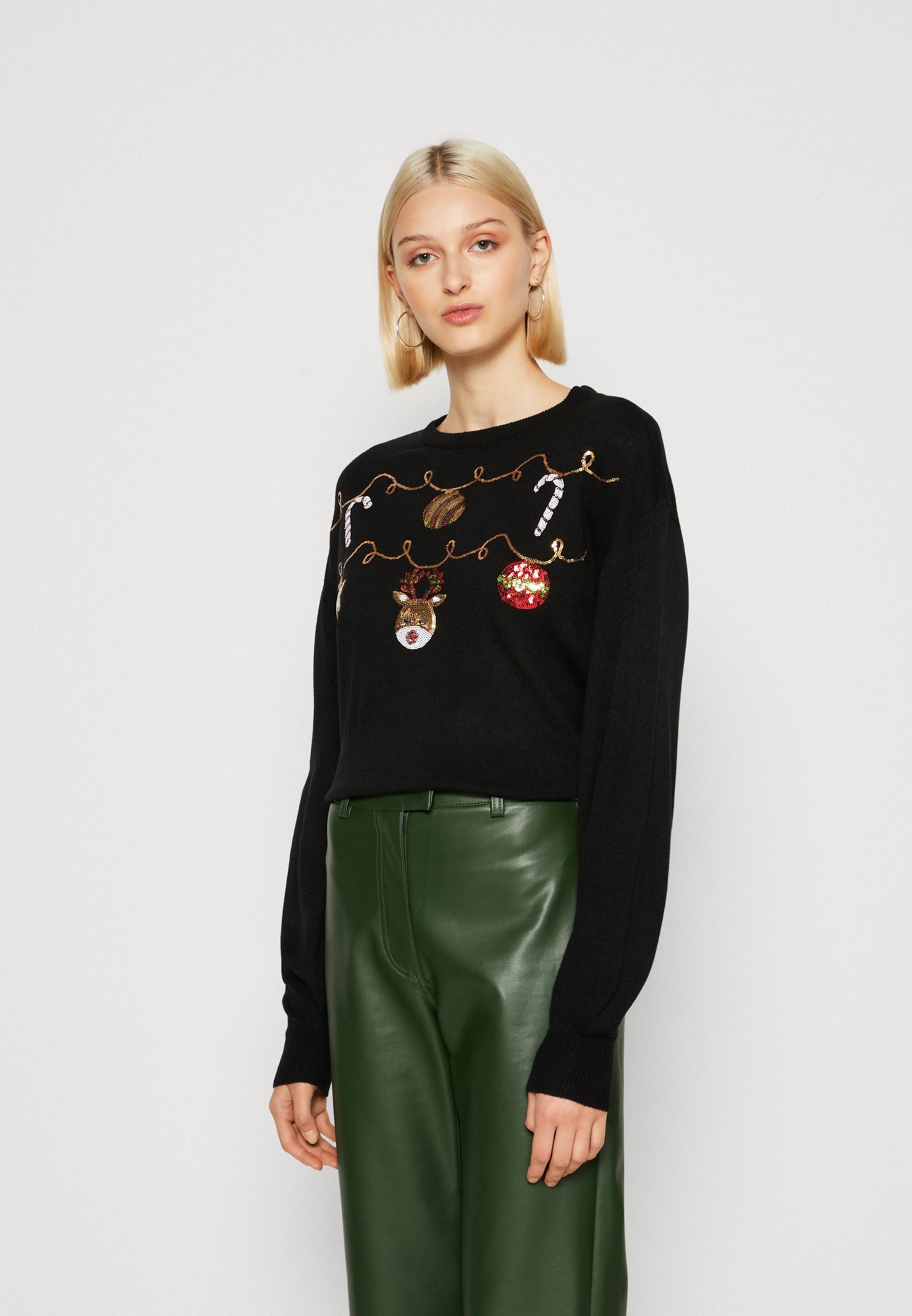 Vero Moda VMGARLAND O NECK XMAS - Jumper - black/black
