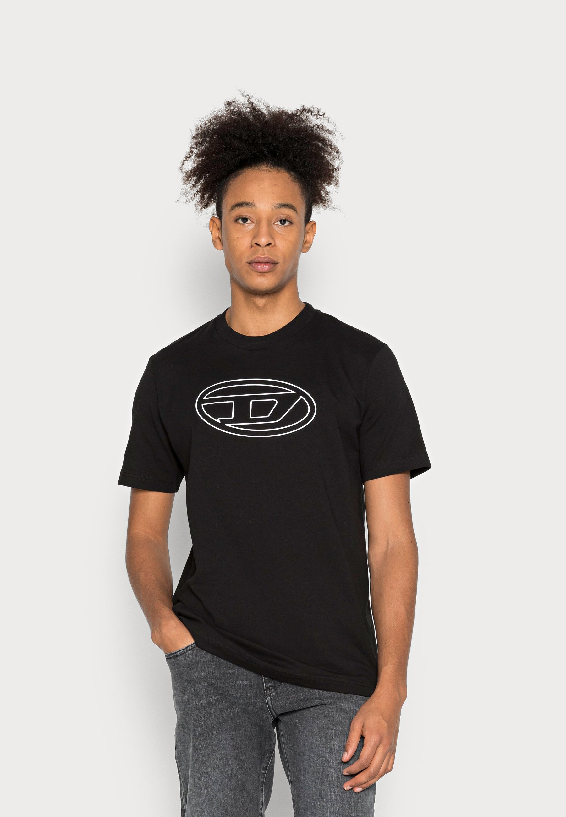 Diesel JUST BIGOVAL - Print T-shirt - black