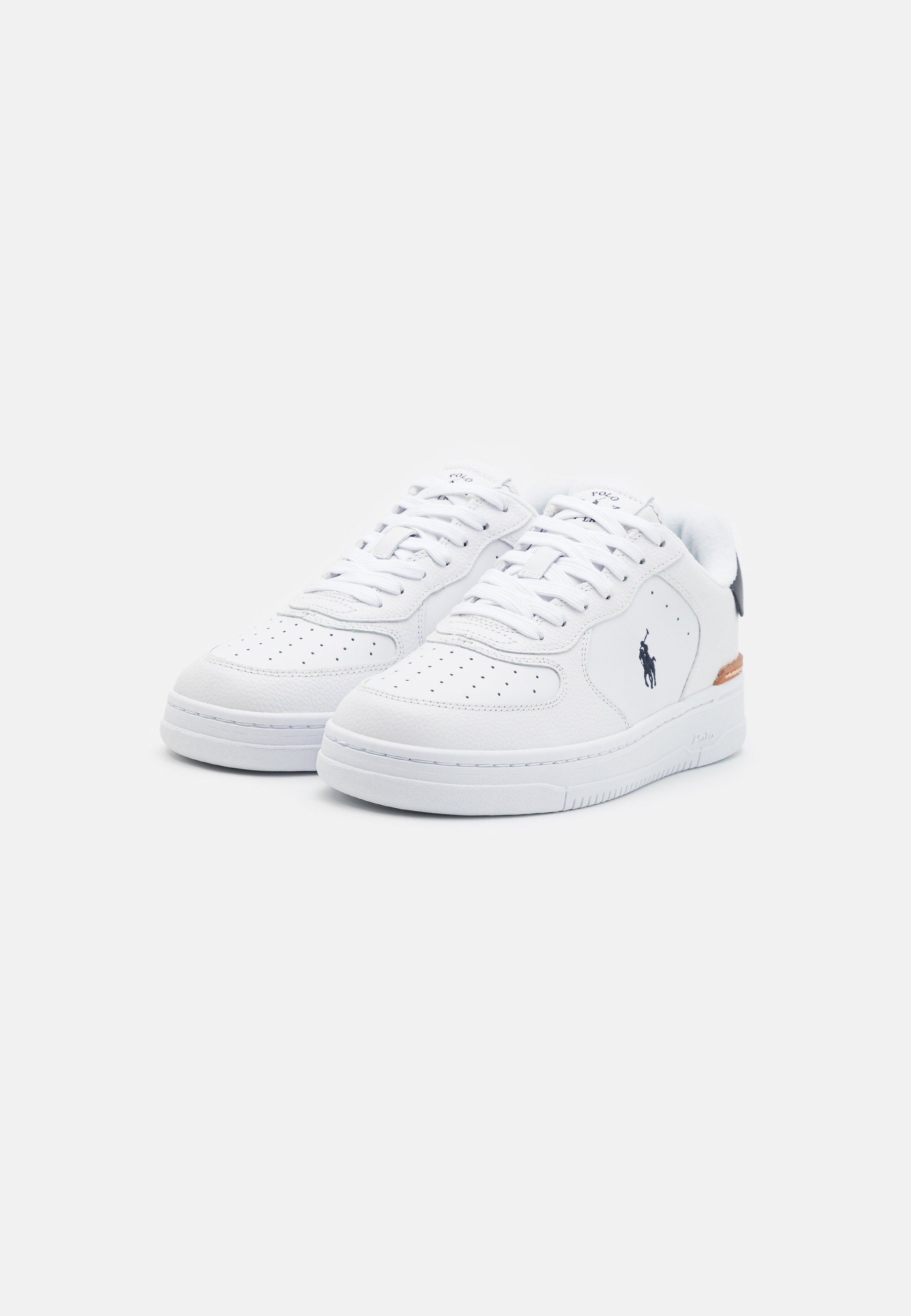 Polo Ralph Lauren MASTERS LOW TOP LACE UNISEX - Trainers - white/navy/white