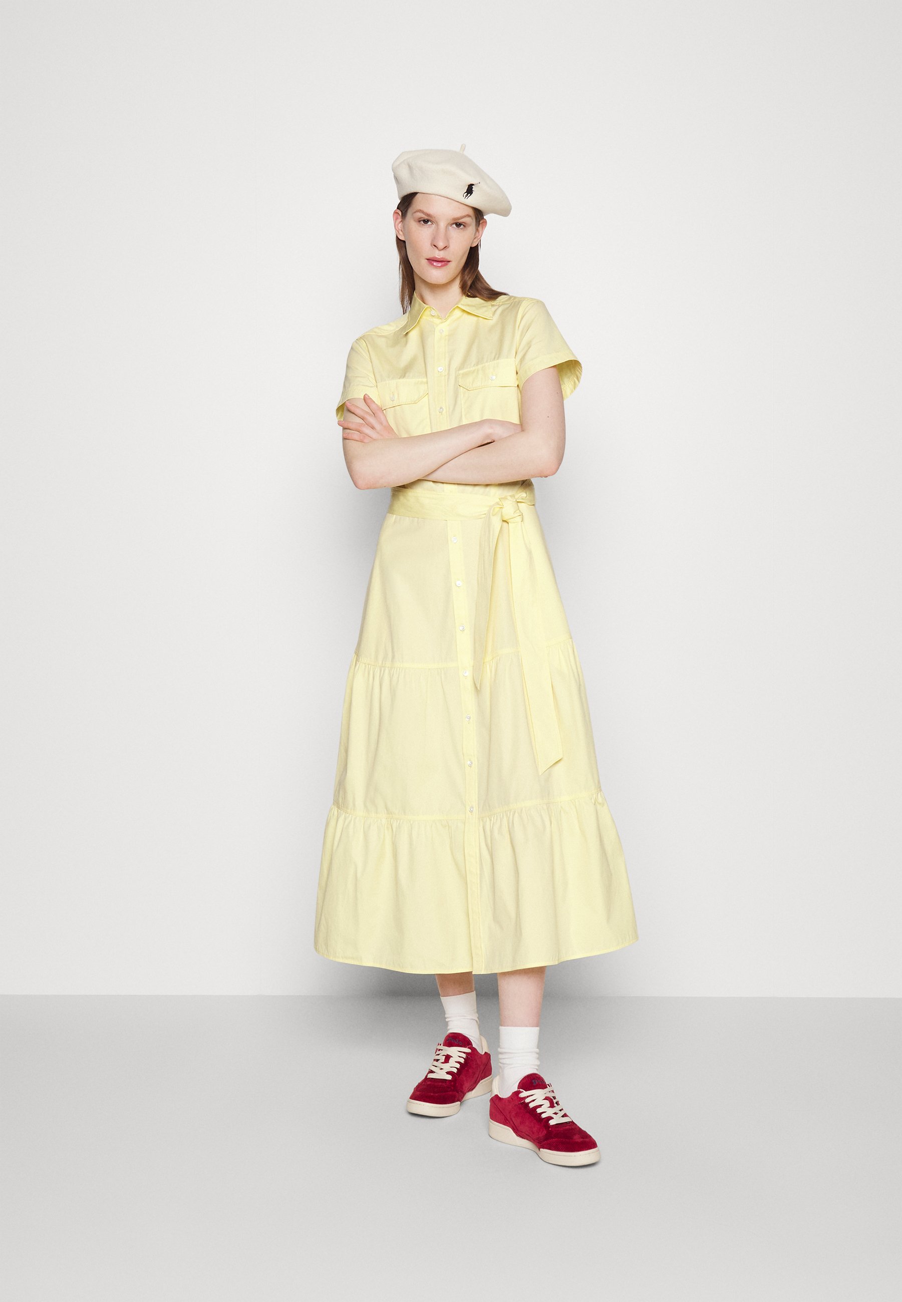 Polo Ralph Lauren SHORT SLEEVE DAY DRESS - Shirt dress - bird yellow/yellow