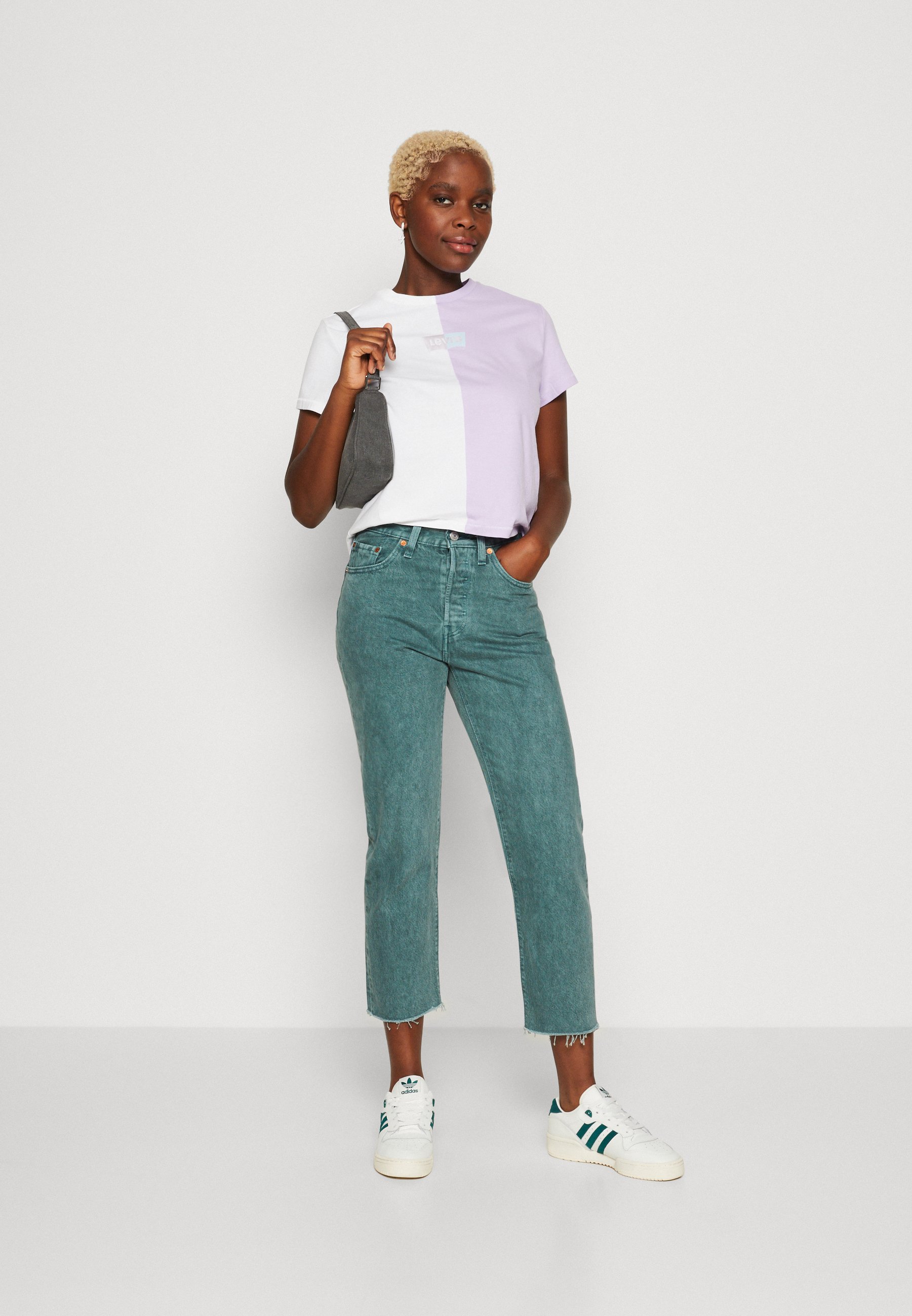 Levi's® 501® CROP - Straight leg jeans - misty silver pine/mottled green