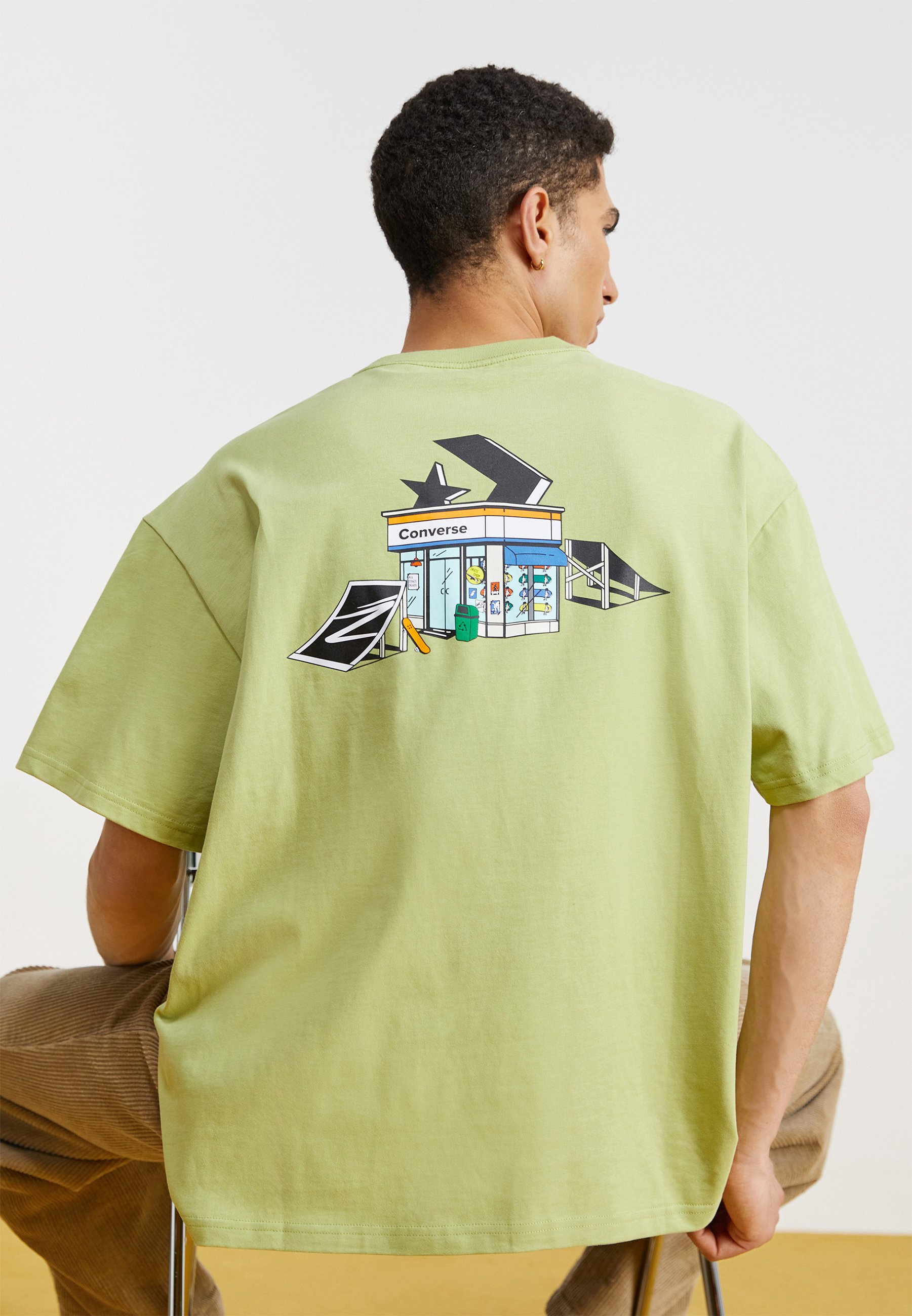 Converse SKATEBOARD TEE - Print T-shirt - vitality green/light green