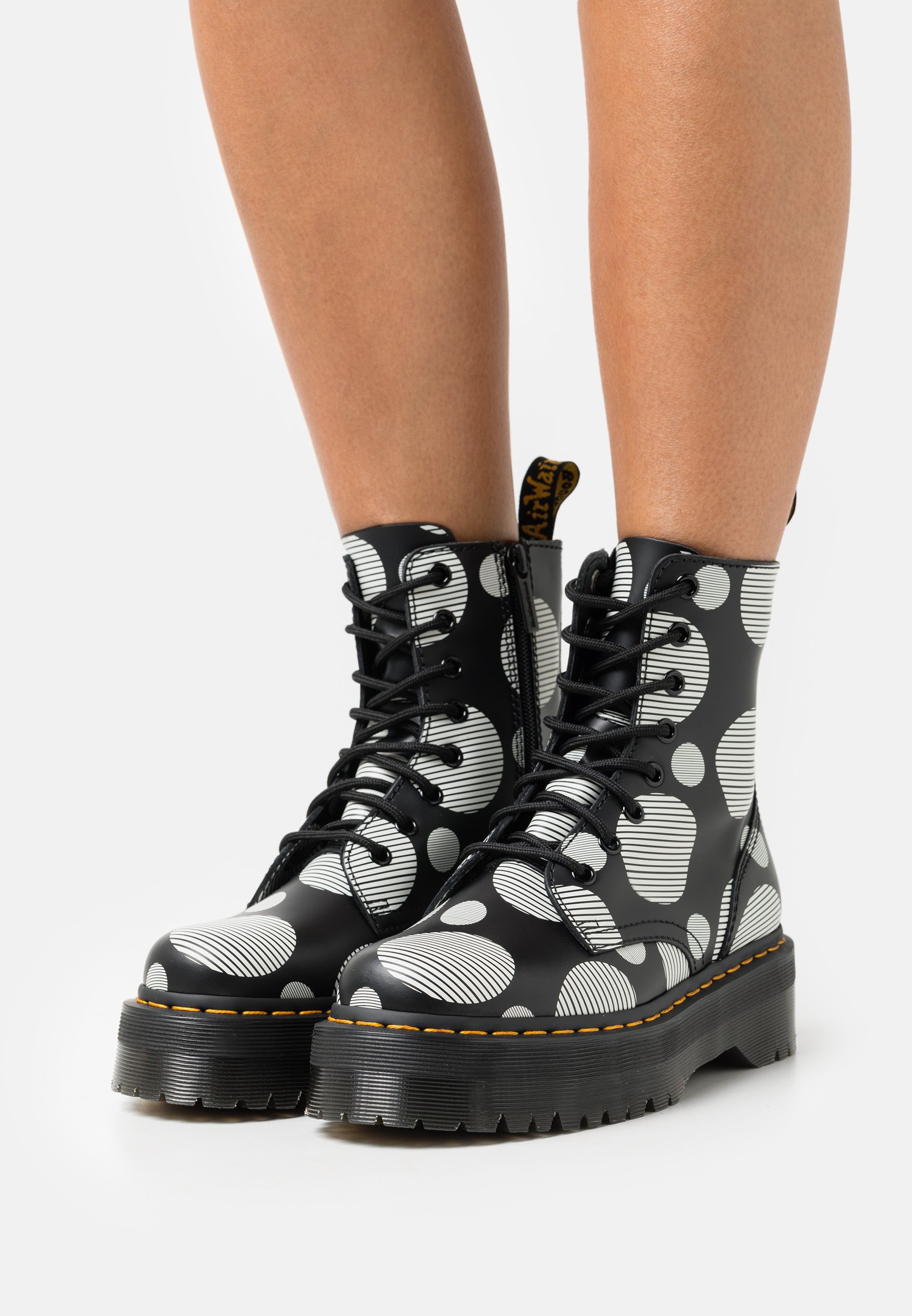 Dr. Martens JADON - Lace-up ankle boots - black/white/black