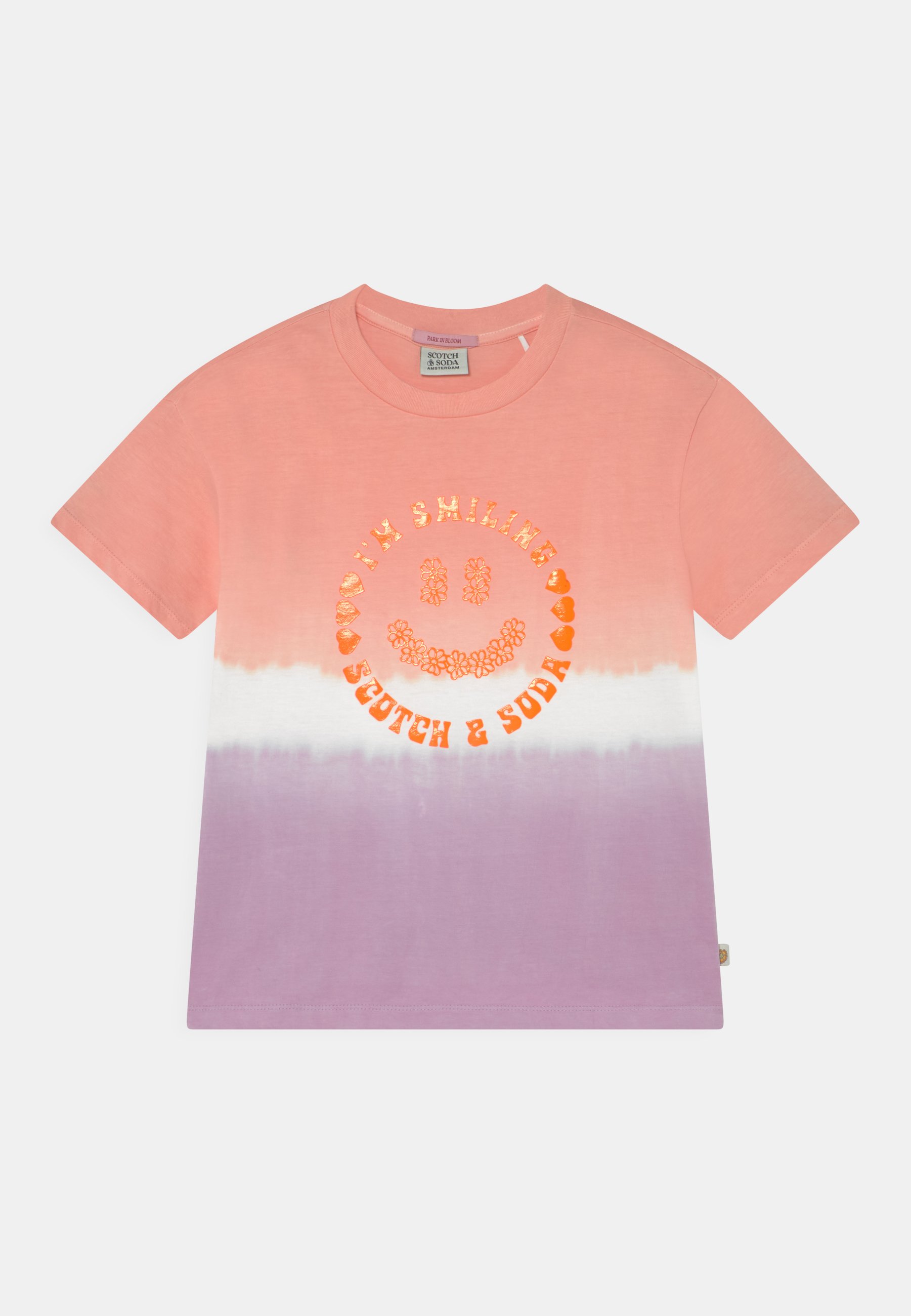 Scotch & Soda DROPPED SHOULDER DIP-DYE ARTWORK - Print T-shirt - pink