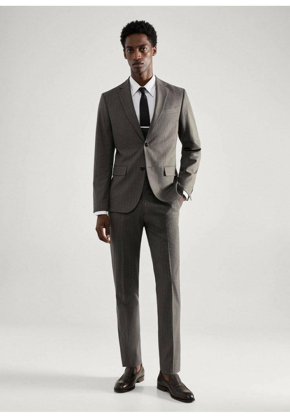 Mango BREDA - Blazer jacket - lichtgrijs/mottled light grey