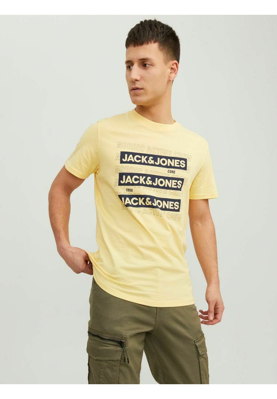 Jack &Jones LOGO - Print T-shirt - pale banana/light yellow