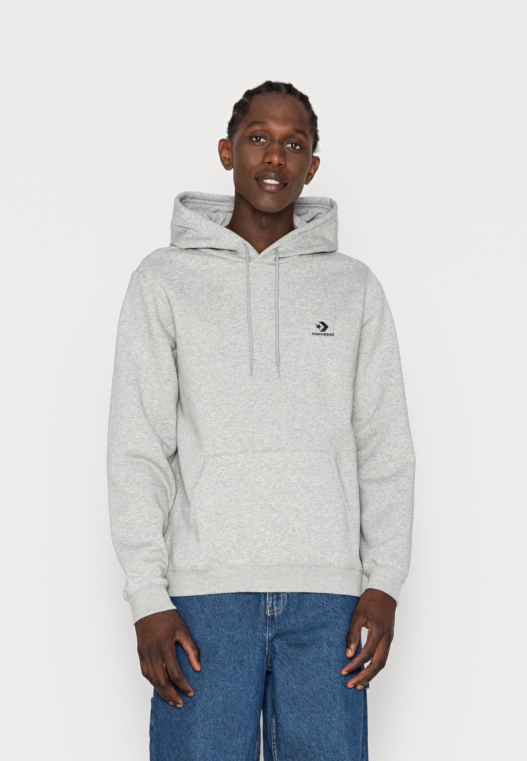 Converse EMBROIDERED STAR CHEVRON BRUSHED BACK HOODIE UNISEX - Hoodie - grey/light grey