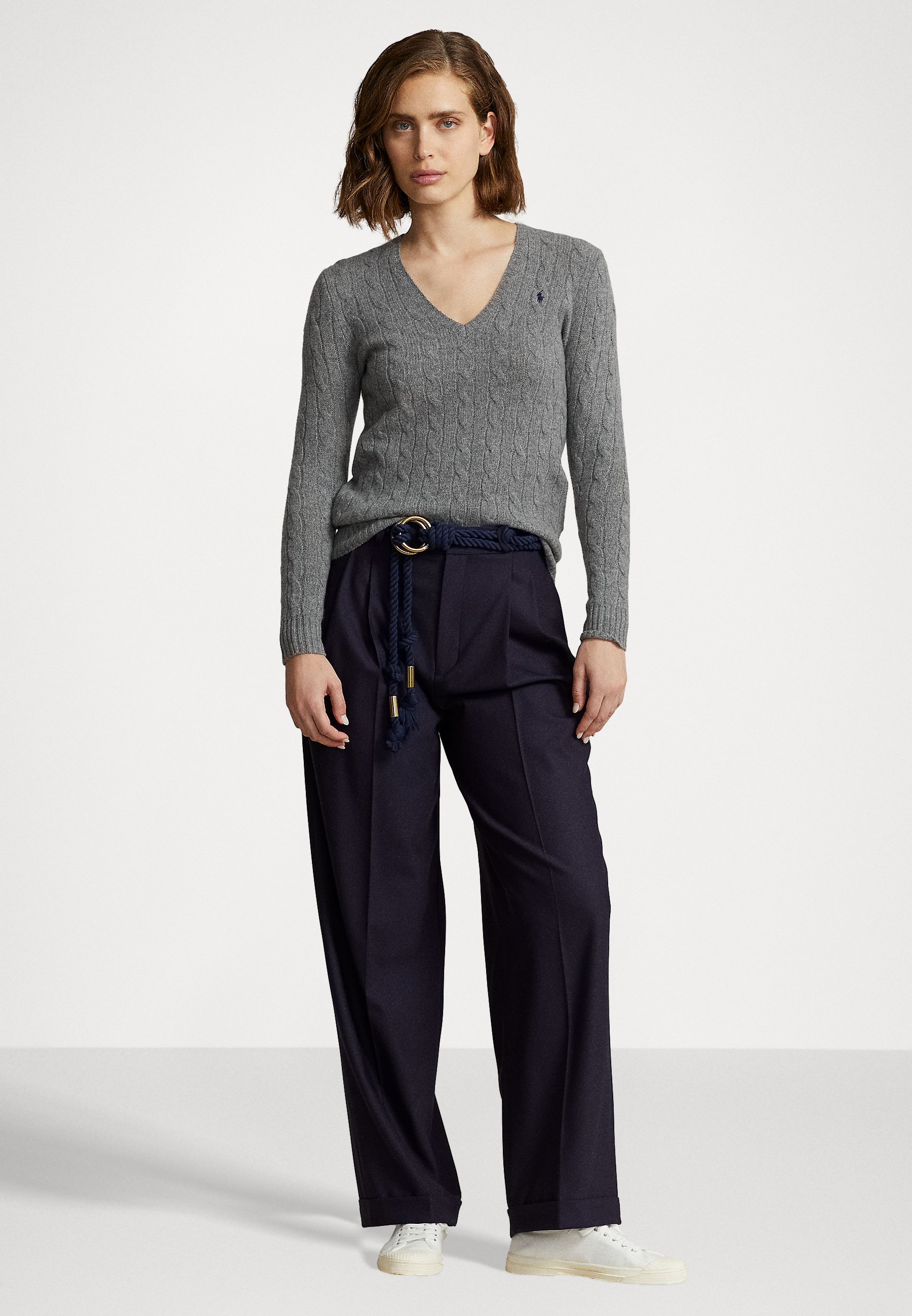 Polo Ralph Lauren KIMBERLY LONG SLEEVE - Jumper - battalion grey heather/grey