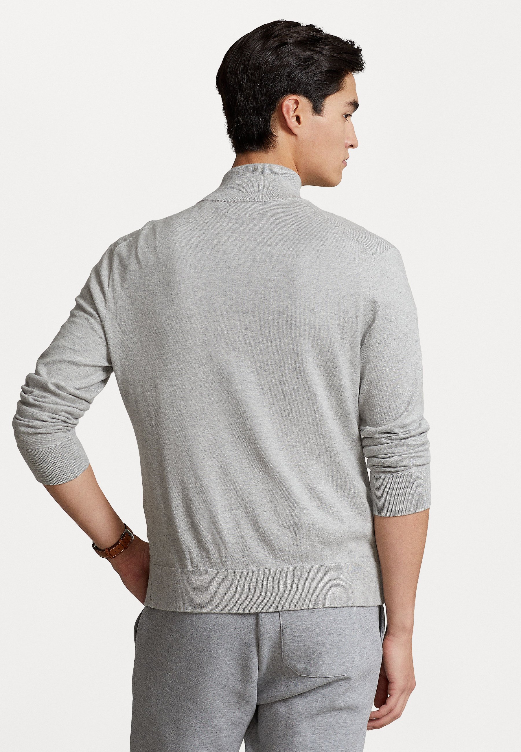 Polo Ralph Lauren COTTON FULL-ZIP JUMPER - Cardigan - andover heather/grey