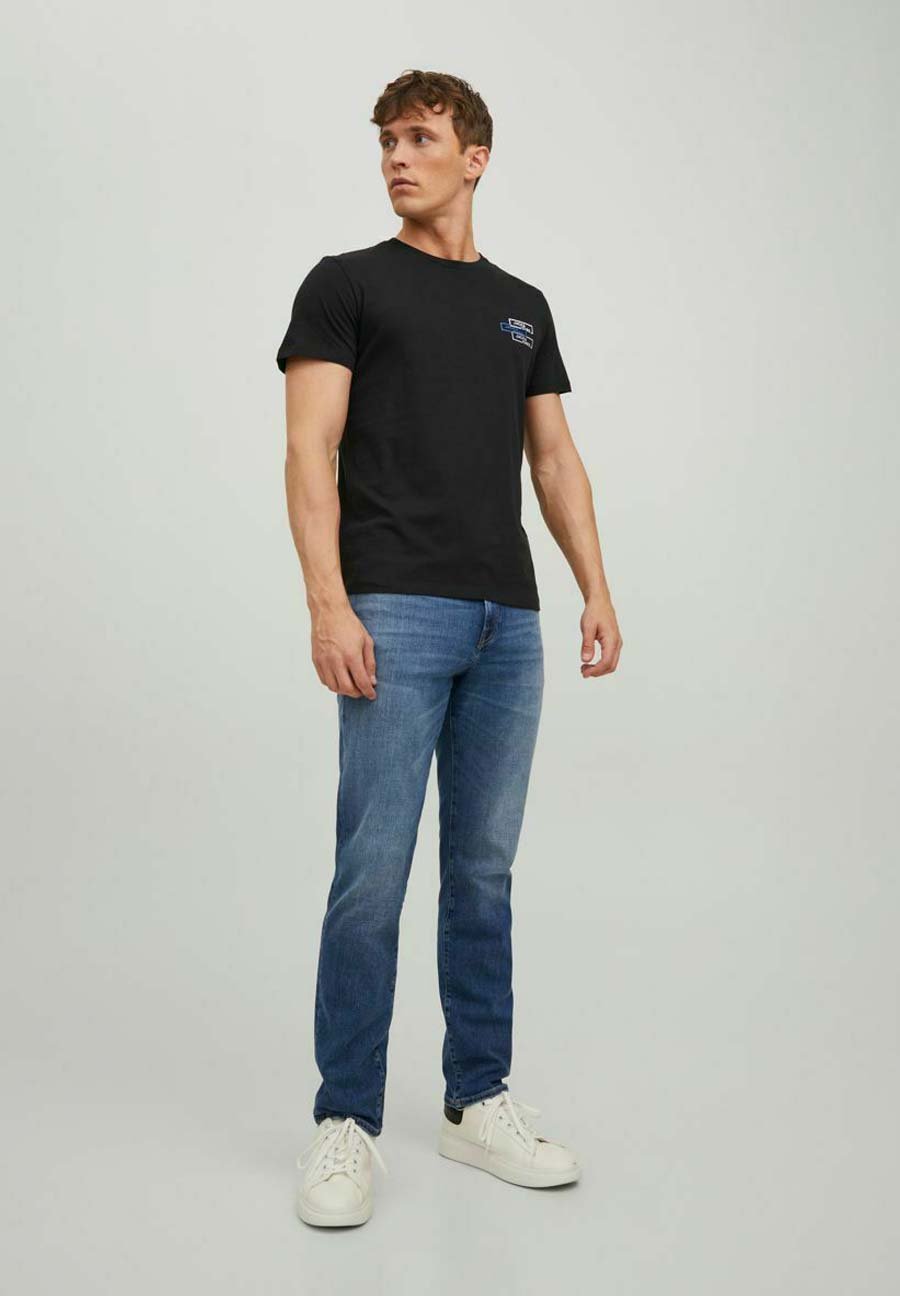 Jack &Jones JCOSPACE LOGO  CREW NECK - Print T-shirt - black