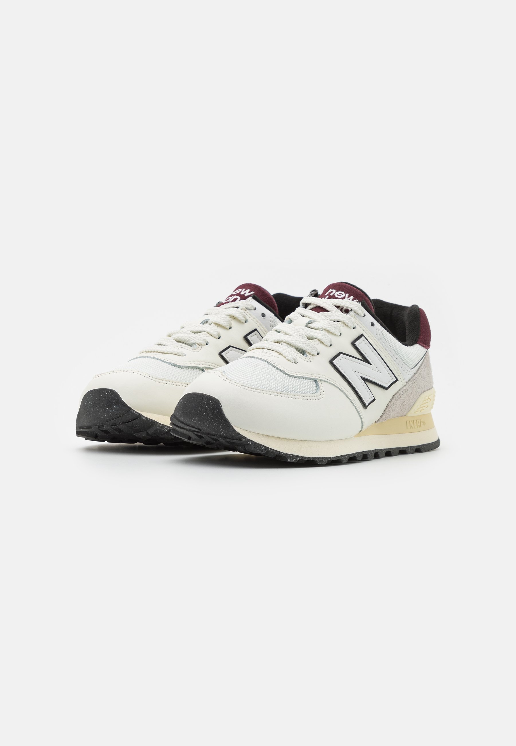 NB 574 UNISEX - Trainers - white/light grey/bordeaux/white