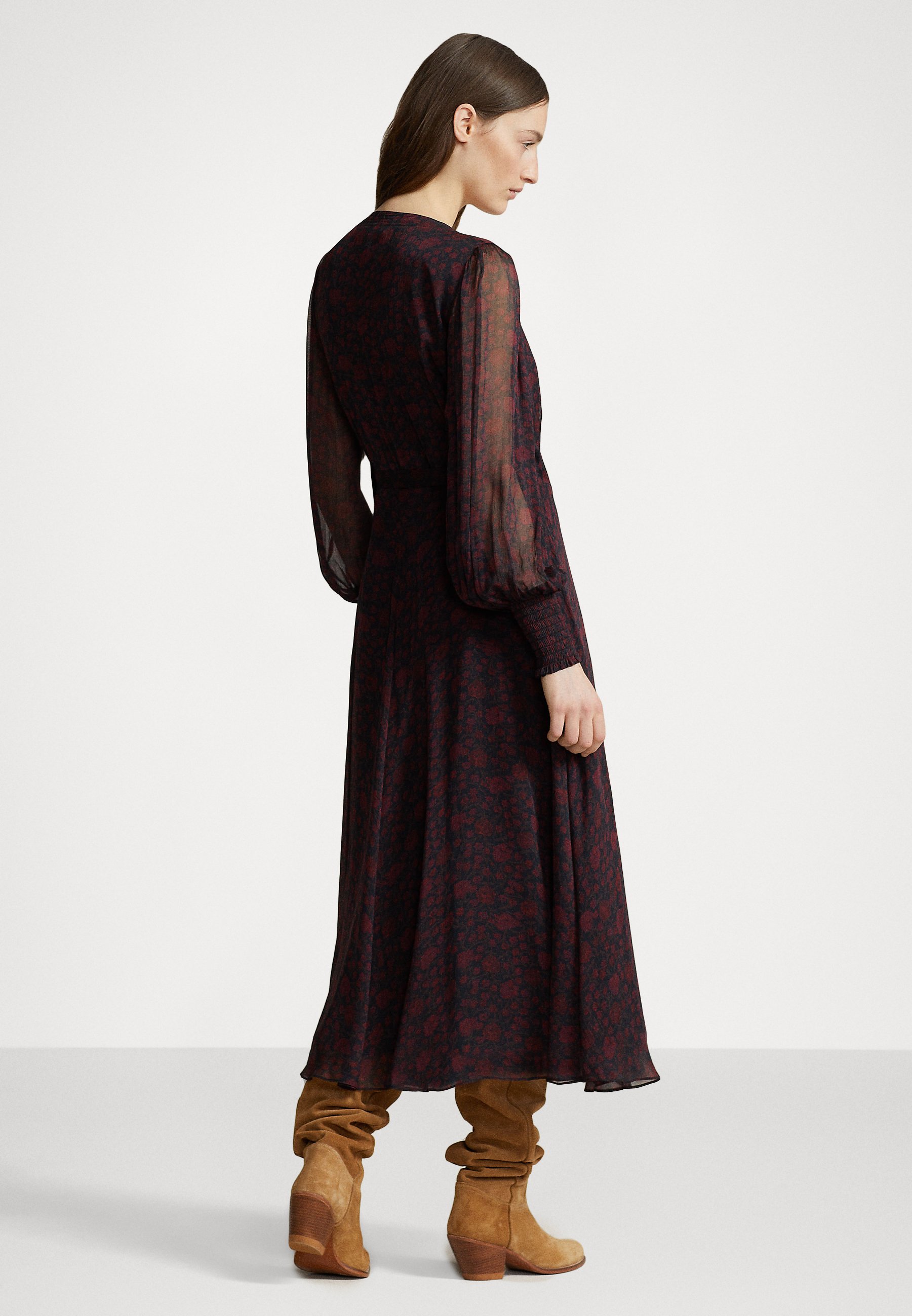 Polo Ralph Lauren LIA LONG SLEEVE DRESS - Cocktail dress / Party dress - vintage dahlia/multi-coloured