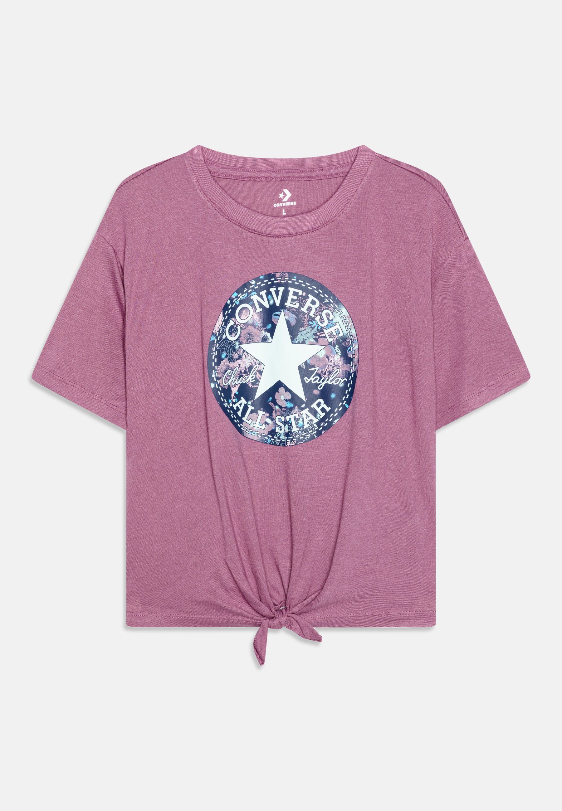 Converse BOXY GRAPHIC TIE FRONT - Print T-shirt - dreamy dahlia/pink