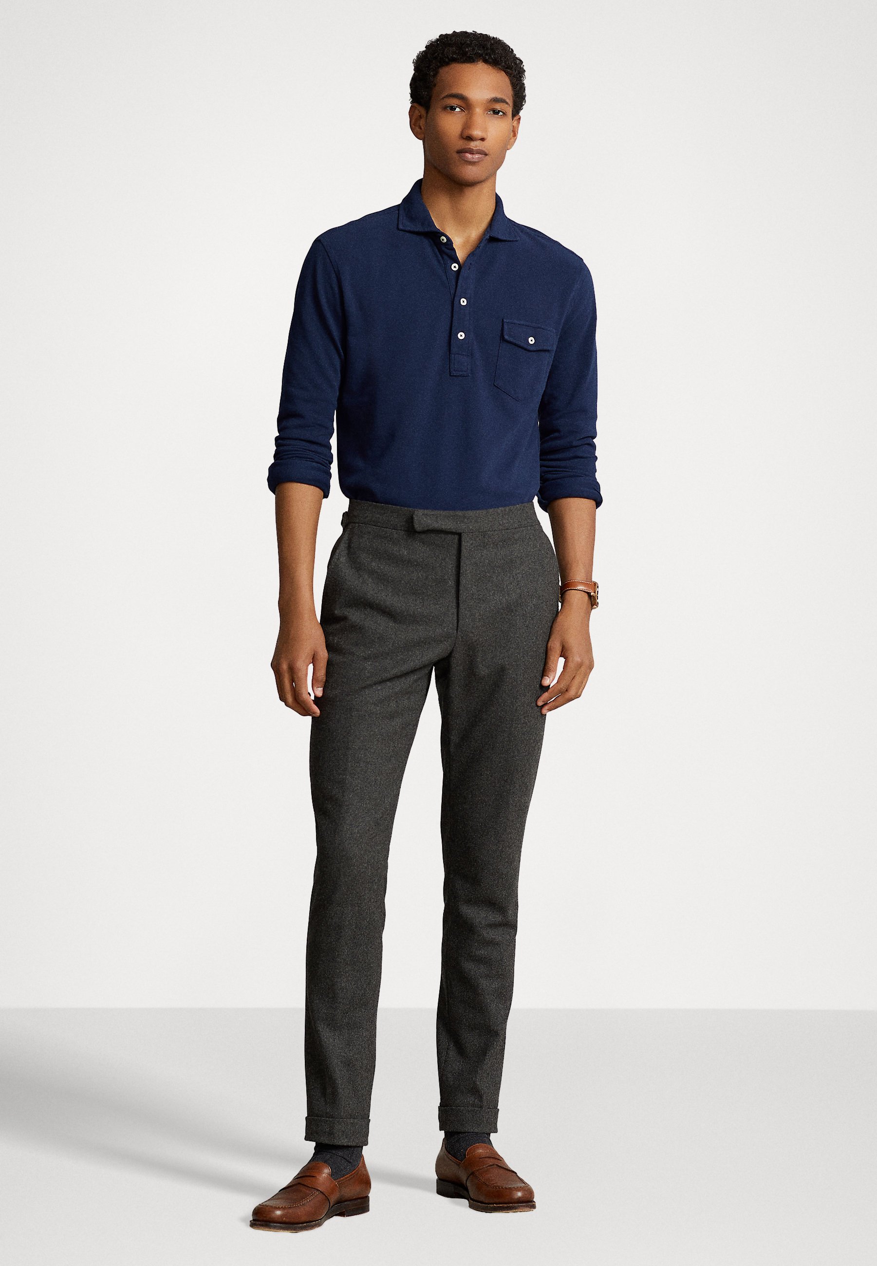 Polo Ralph Lauren LONG SLEEVE - Polo shirt - cruise navy/dark blue