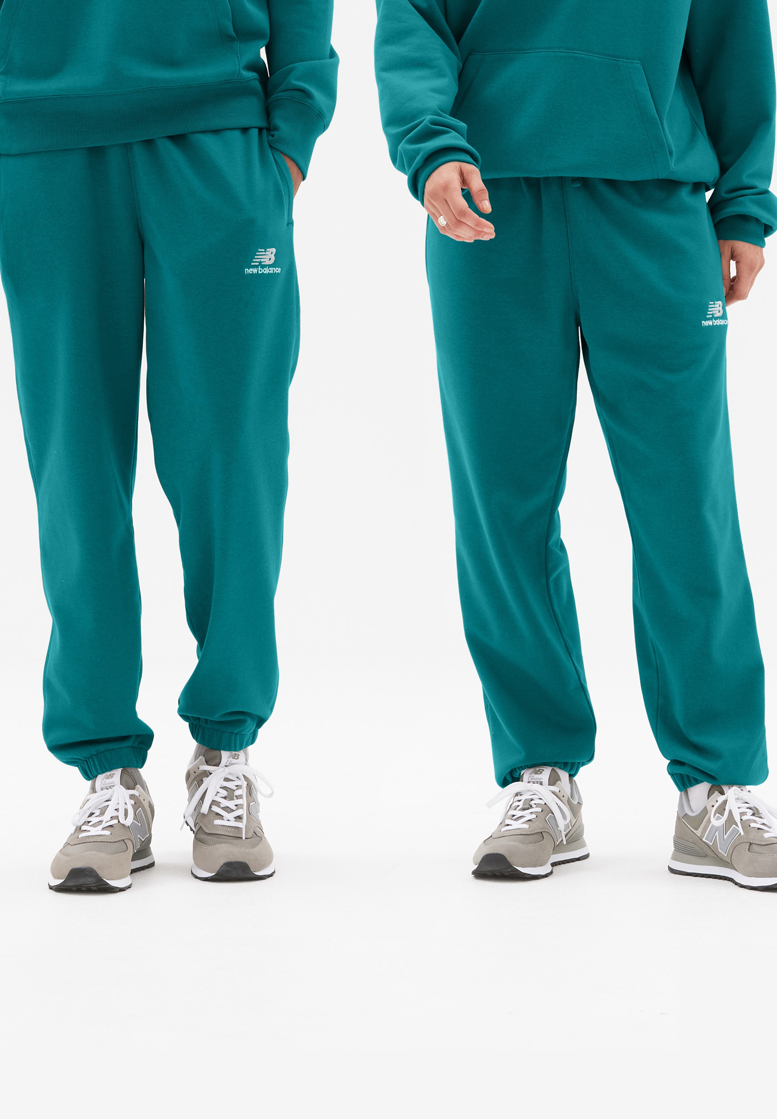 NB UNI-SSENTIALS - Tracksuit bottoms - vintage teal/dark green