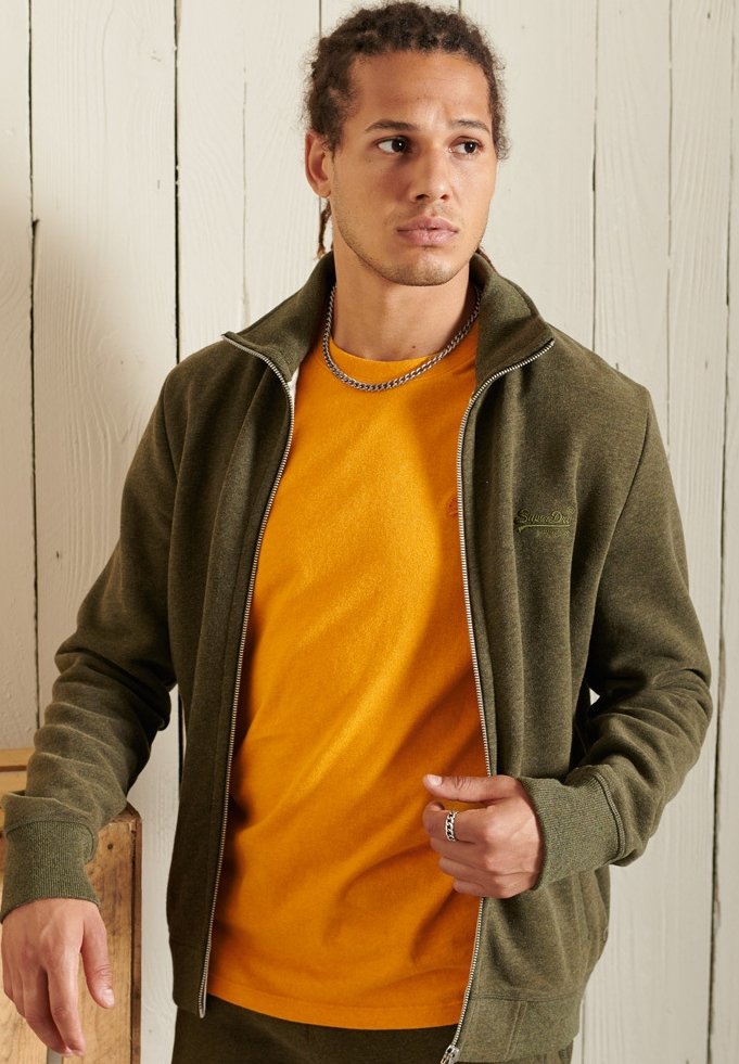 Superdry VINTAGE LOGO EMB - Basic T-shirt - turmeric marl/neon yellow