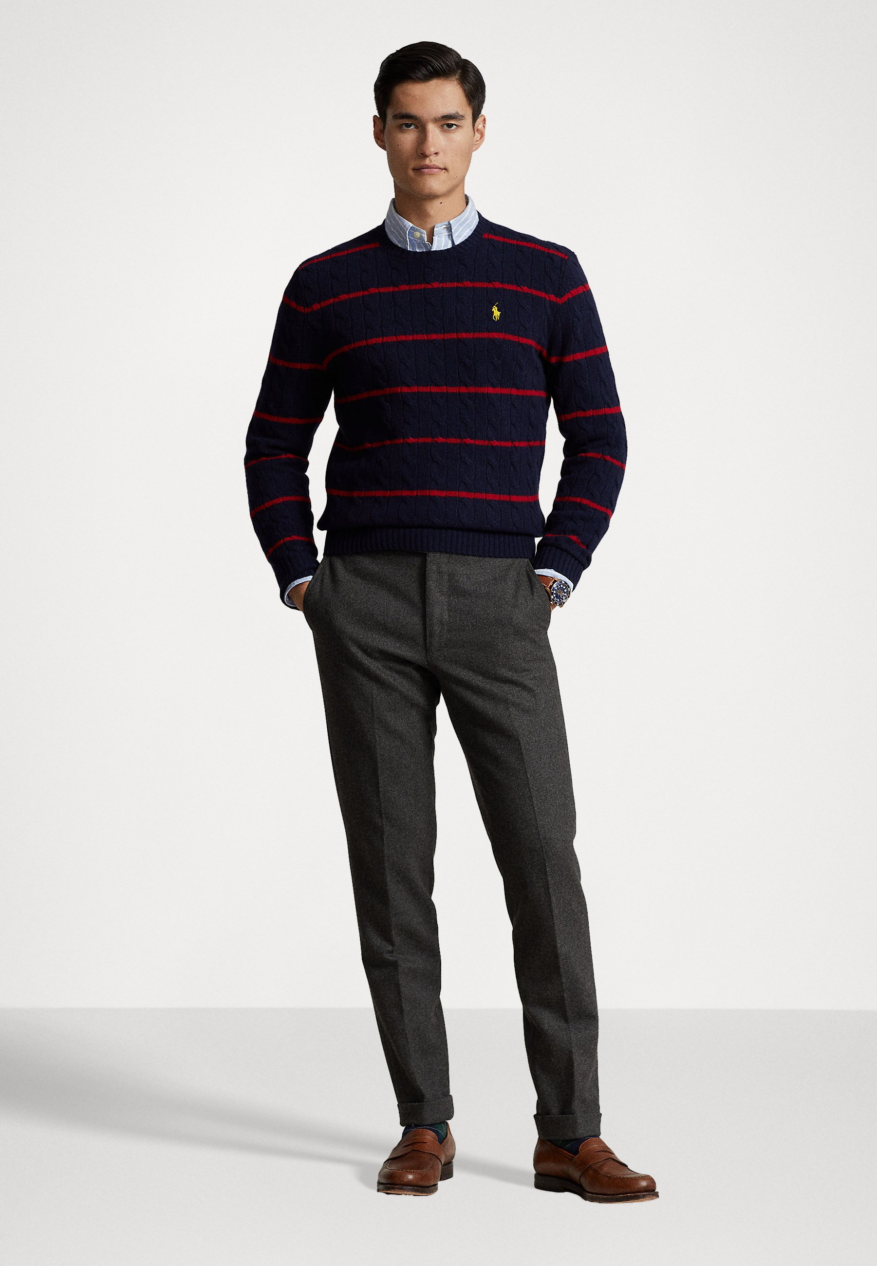 Polo Ralph Lauren LONG SLEEVE - Jumper - navy combo/blue
