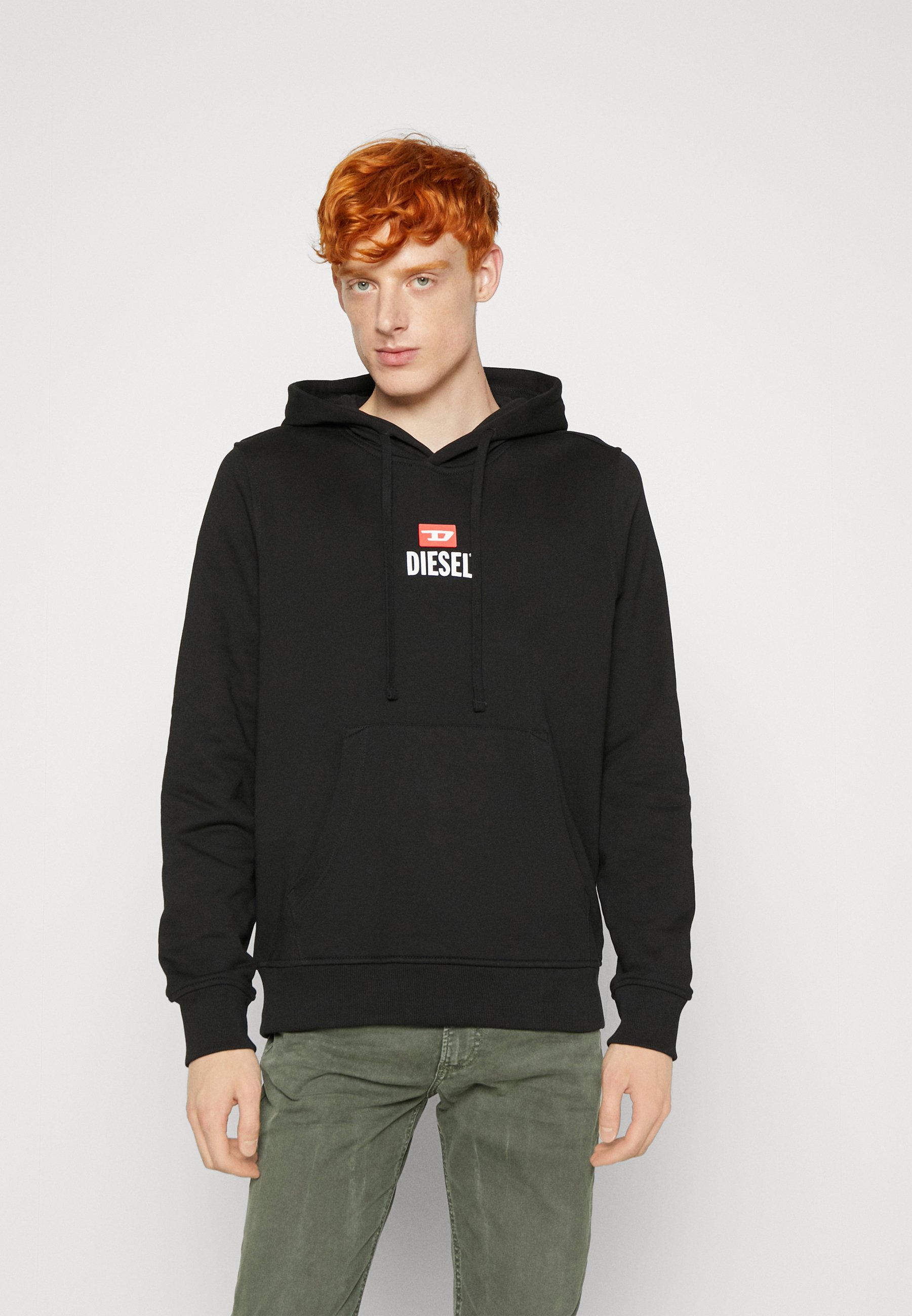 Diesel GINN HOOD SMALL NEW LOGO - Sweatshirt - black