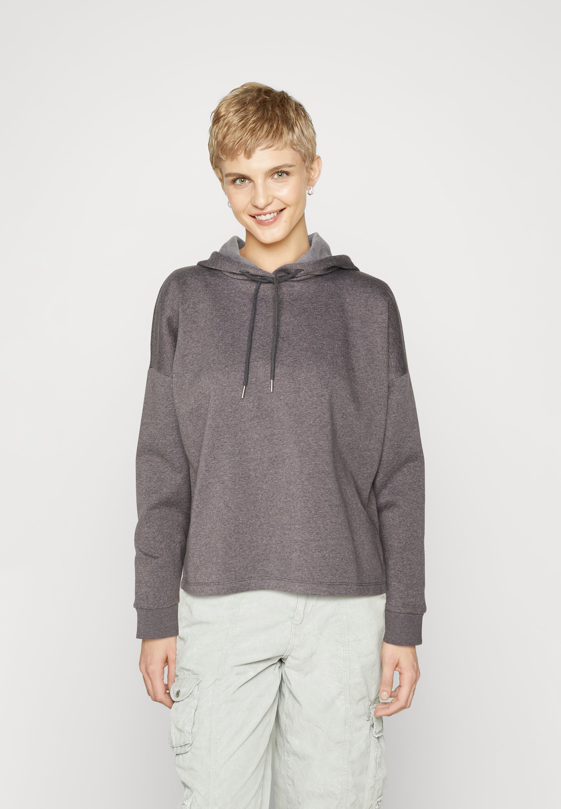 Vero Moda VMTRINA HOODIE - Sweatshirt - medium grey melange/mottled grey
