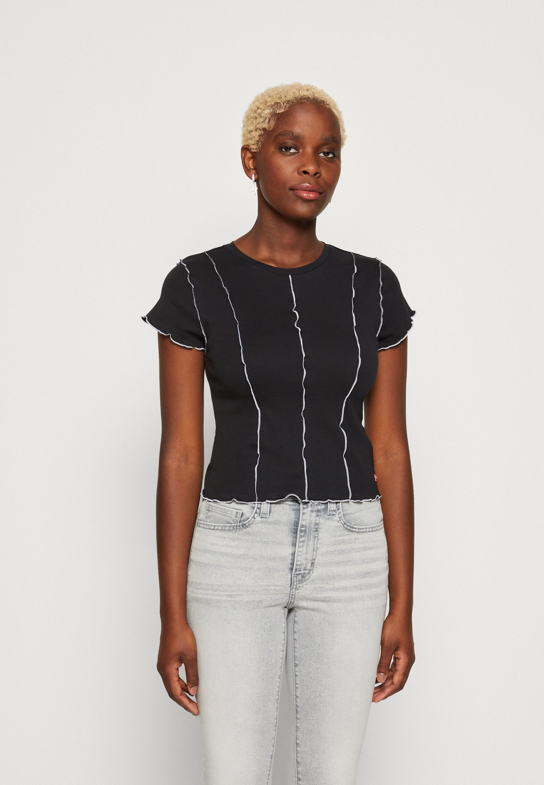 Levi's® INSIDE OUT SEAMED TEE - Print T-shirt - caviar/black