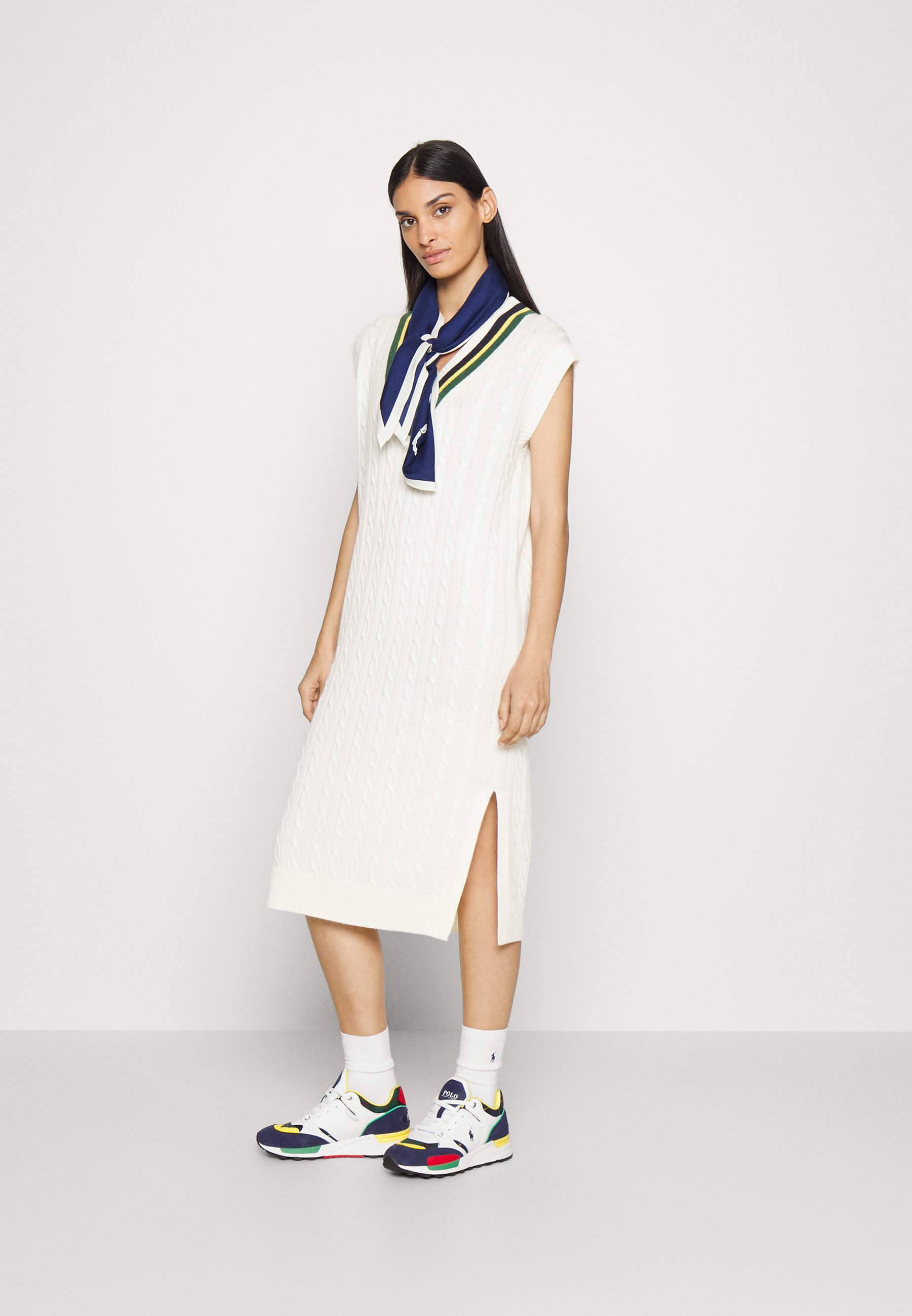Polo Ralph Lauren DRESS SHORT SLEEVE DAY DRESS - Day dress - cream multi/off-white