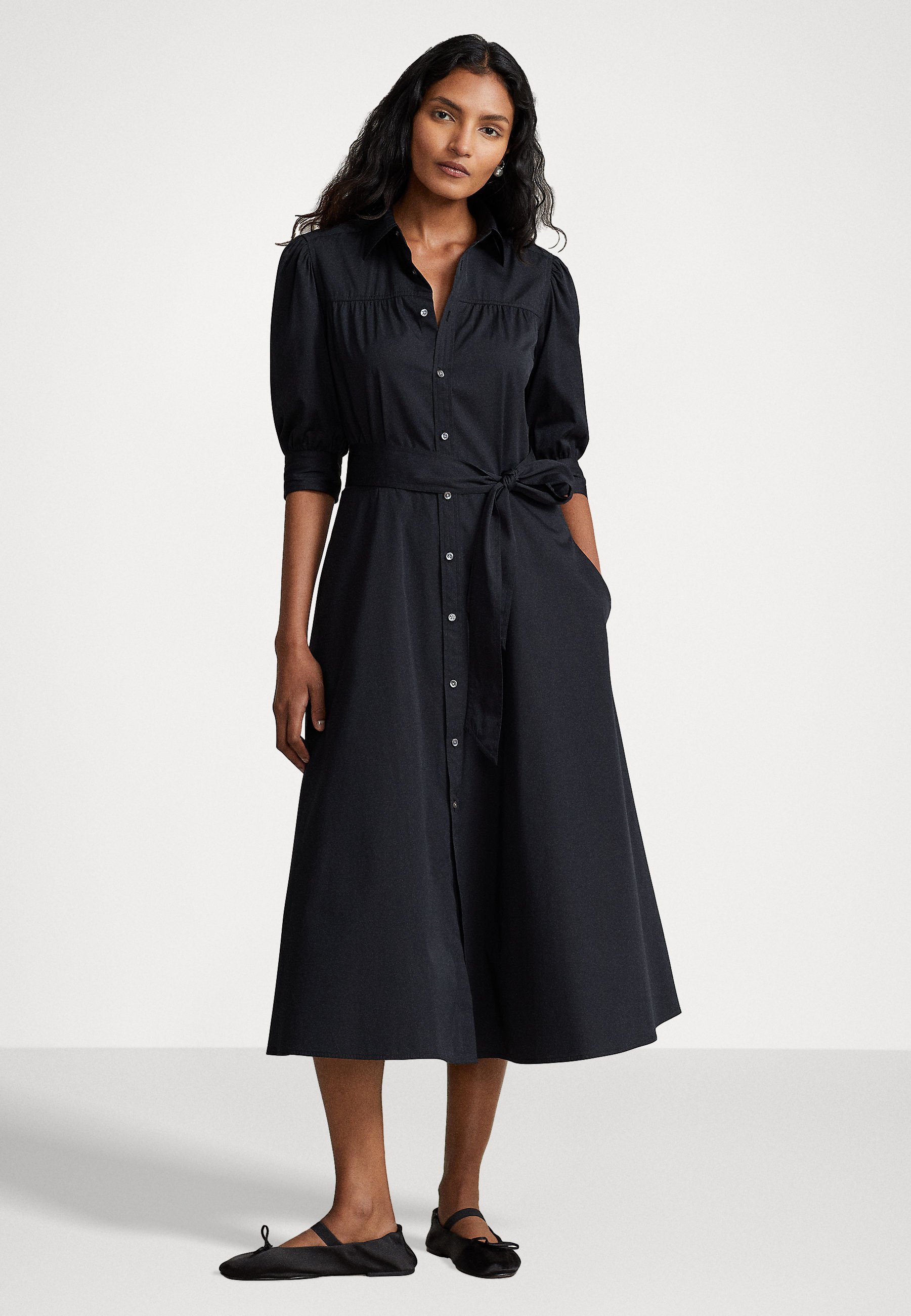 Polo Ralph Lauren SHORT SLEEVE - Shirt dress - black