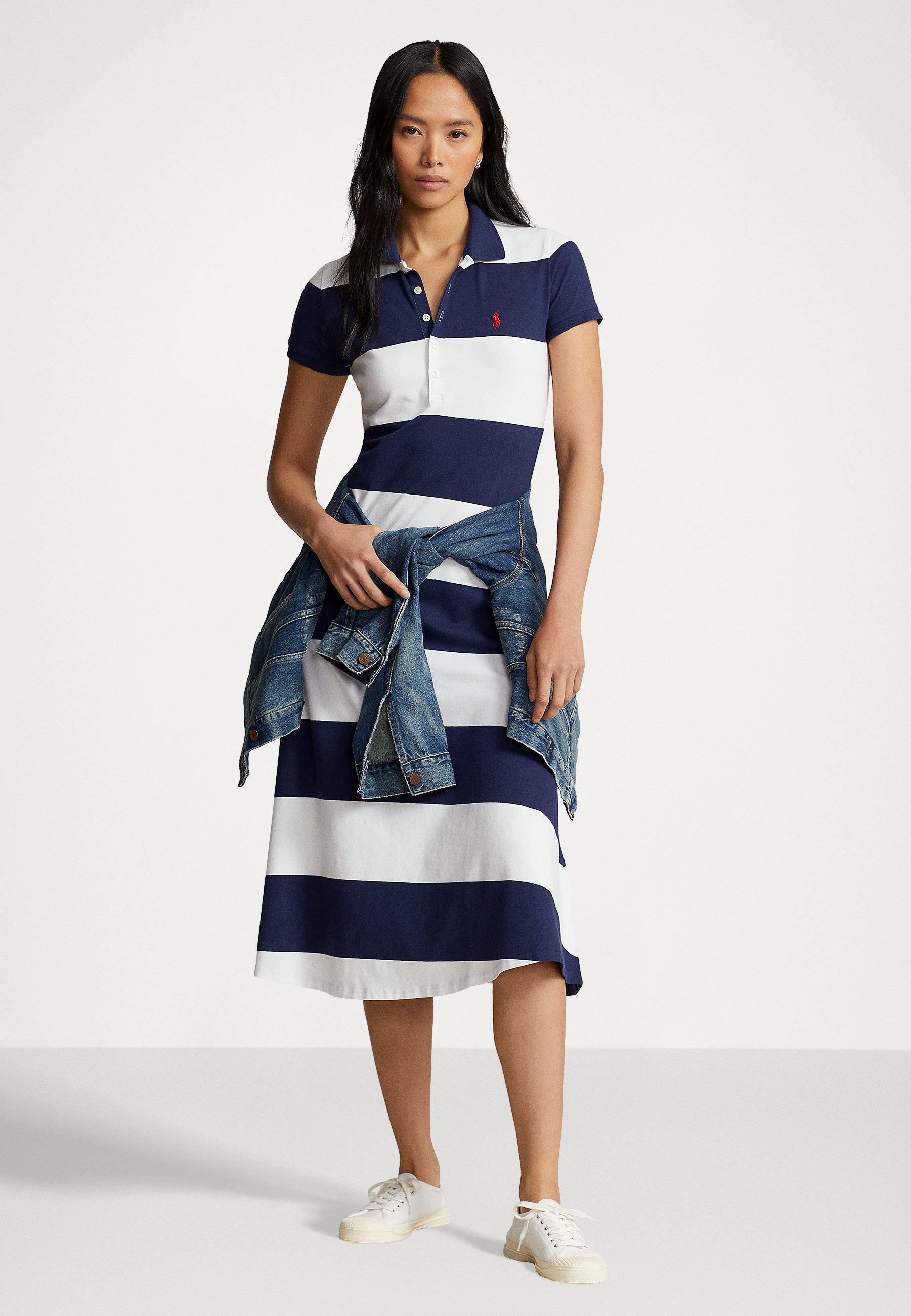 Polo Ralph Lauren SHORT SLEEVE DAY DRESS - Day dress - cruise navy/white/blue