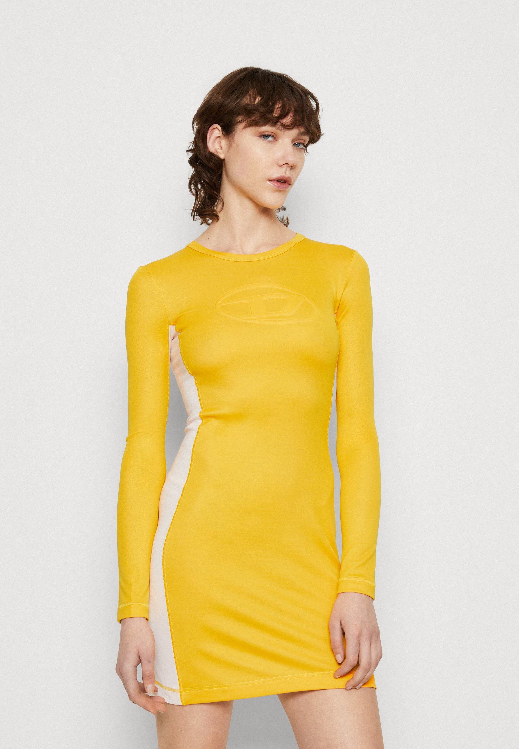 Diesel D-OVALD - Jersey dress - yellow