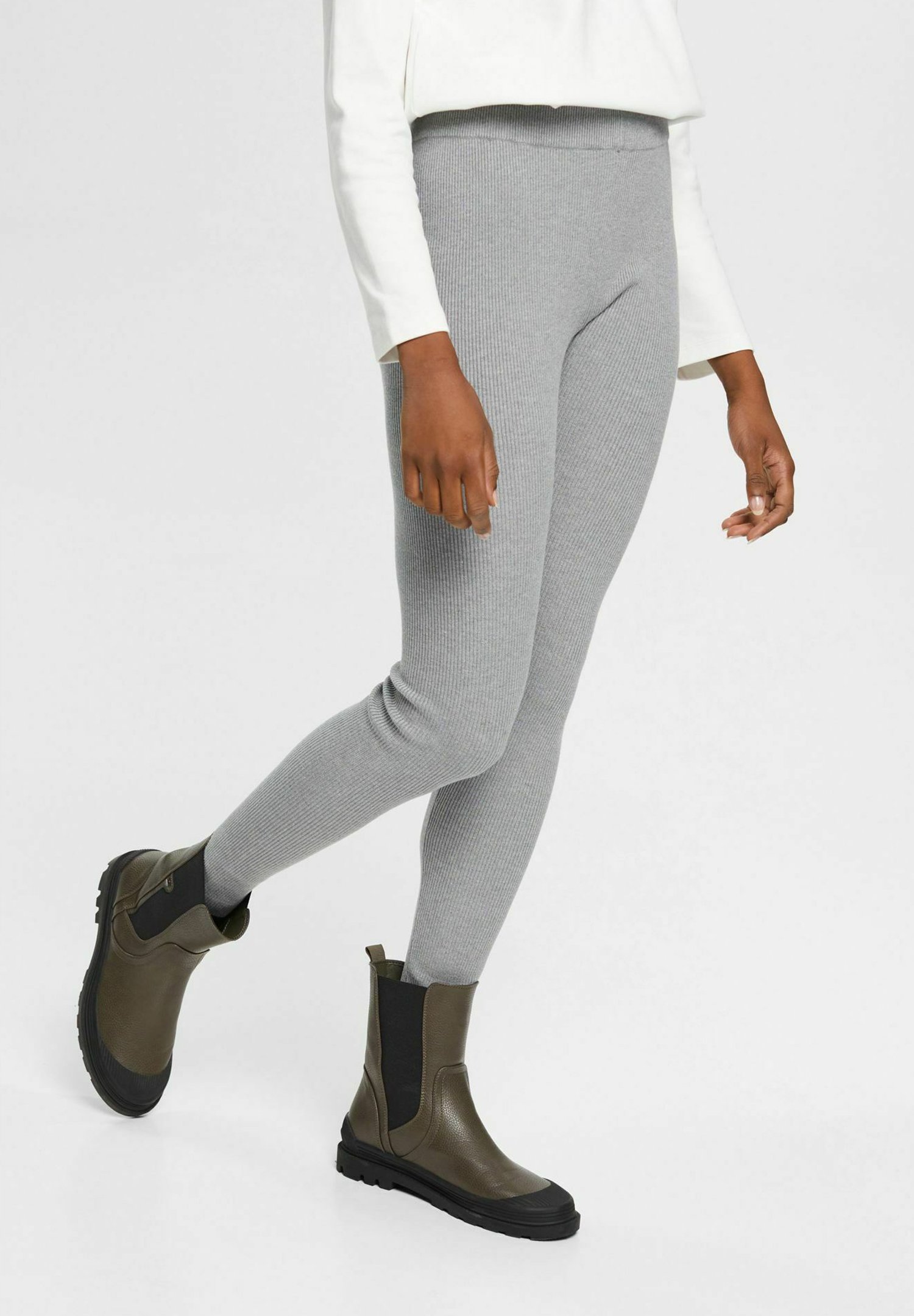 Esprit Leggings - Trousers - medium grey/grey