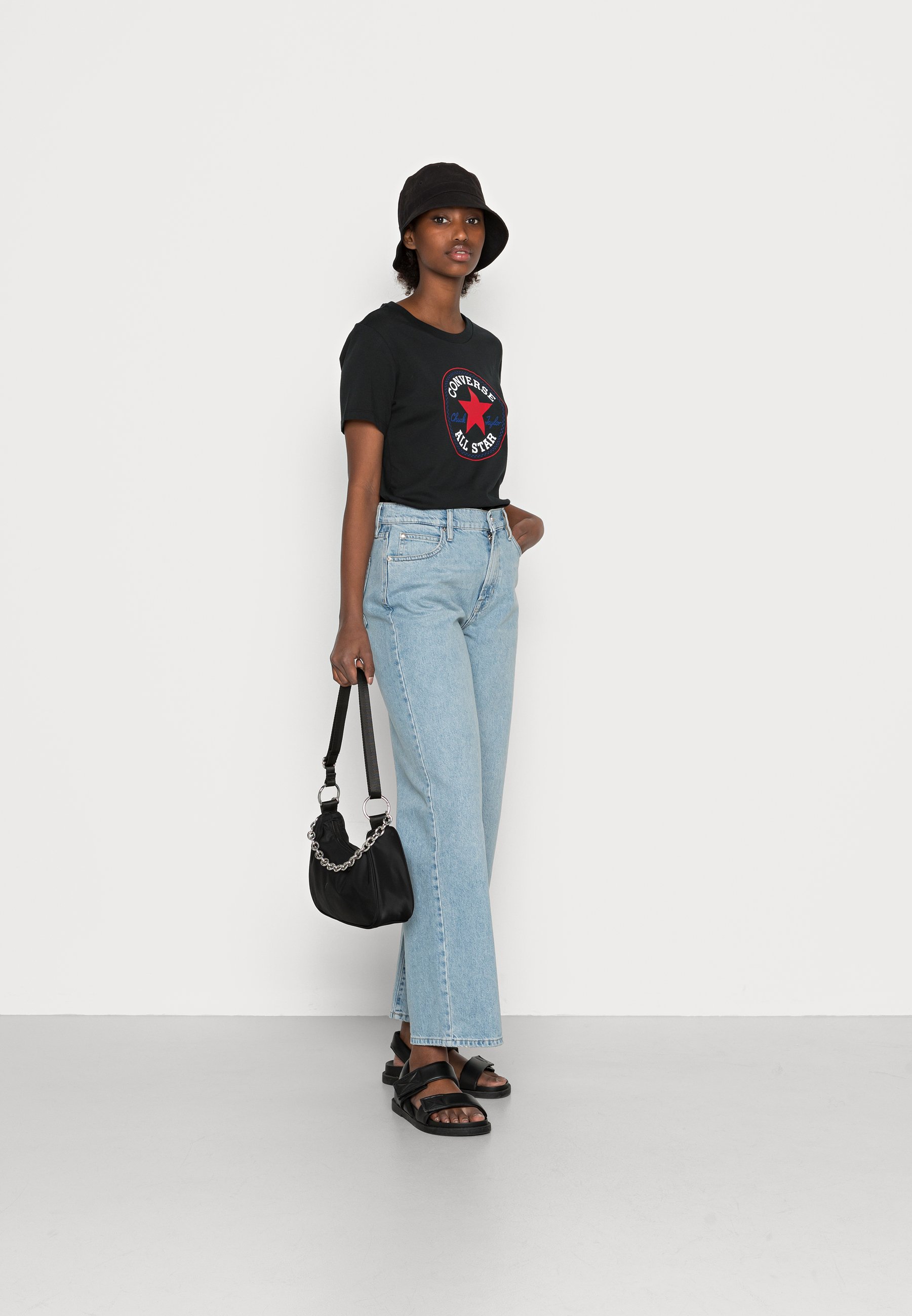 Converse CHUCK TAYLOR ALL STAR PATCH TEE - Print T-shirt - black multi/black