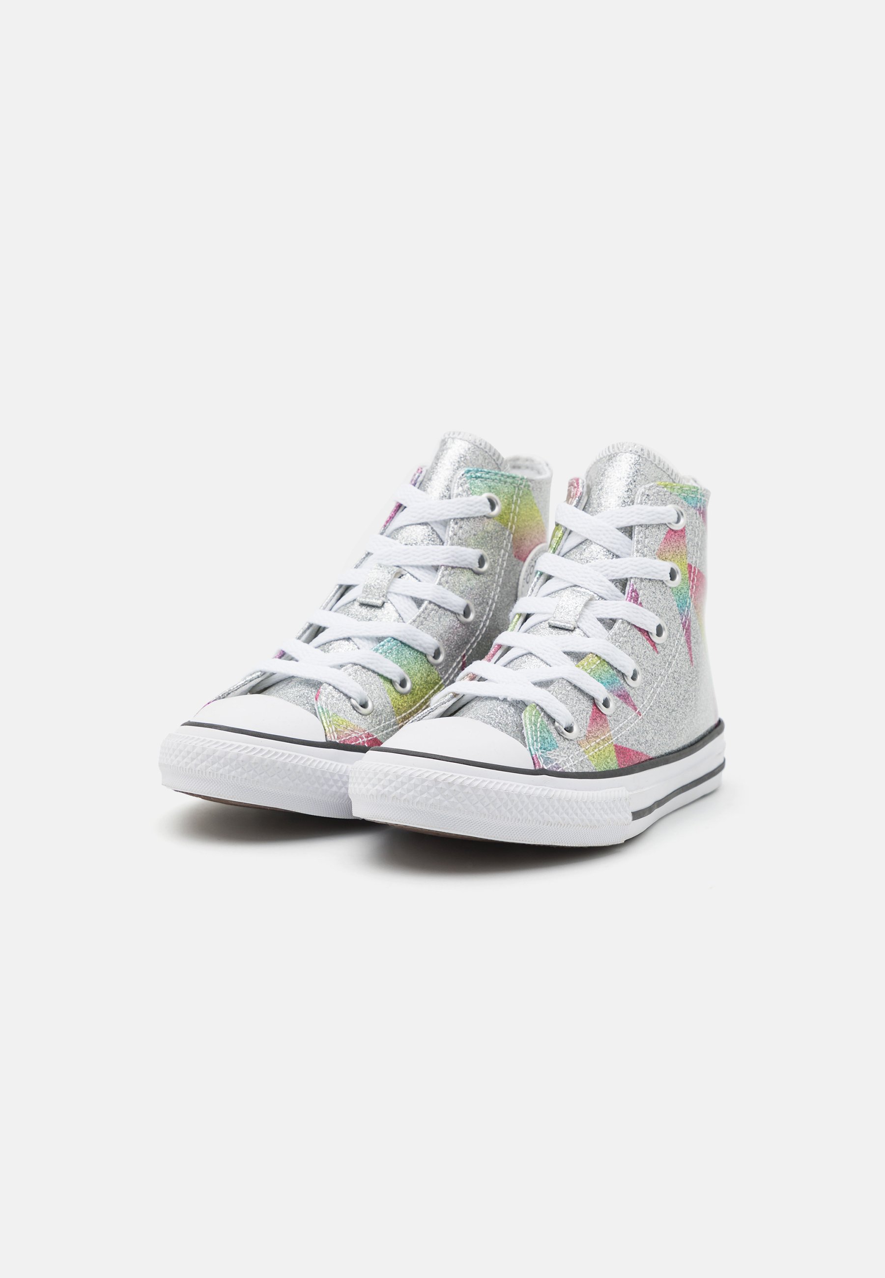 Converse CHUCK TAYLOR ALL STAR PRISM GLITTER UNISEX - High-top trainers - pure silver/aqua soul/white/silver-coloured