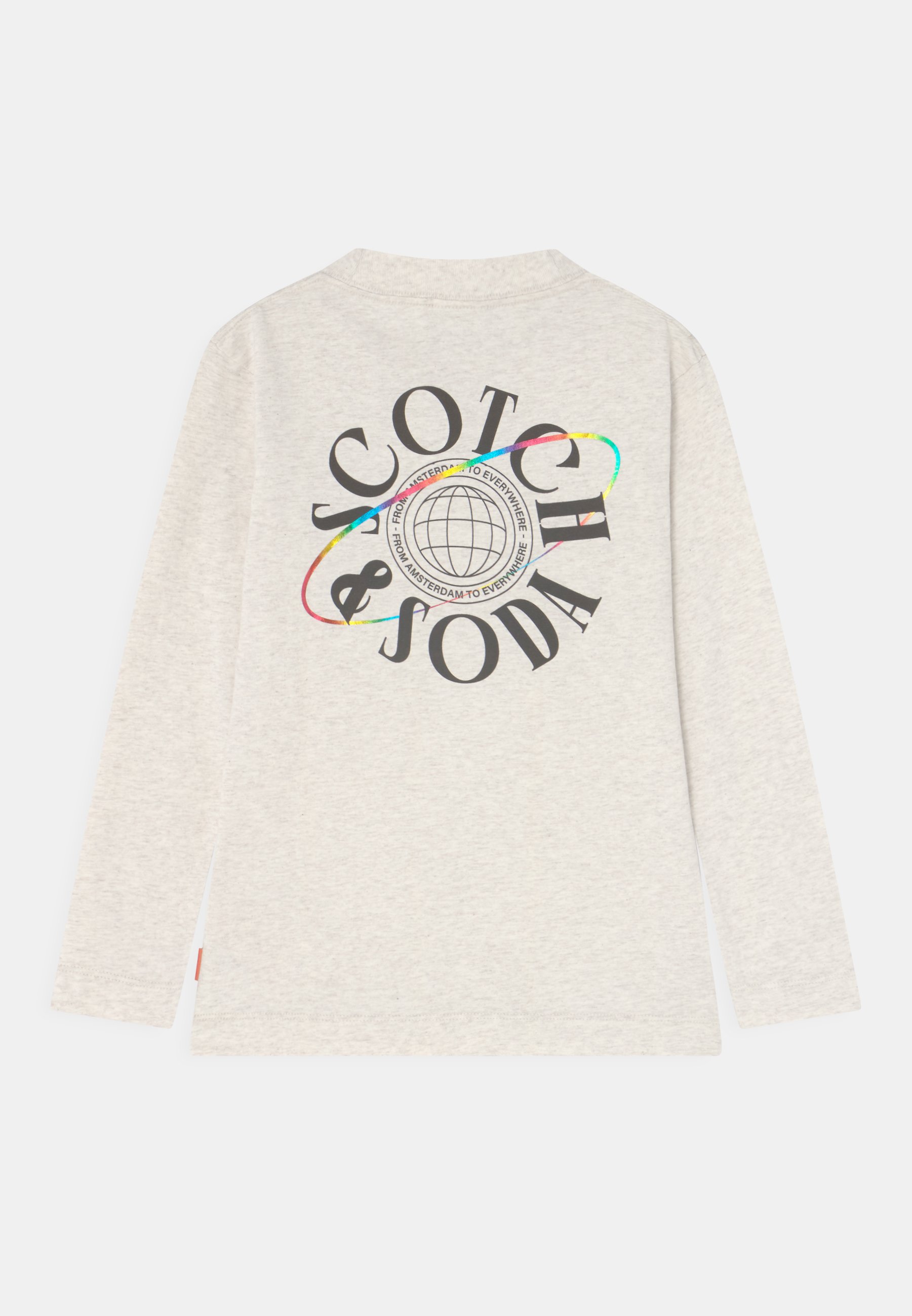 Scotch & Soda LONG-SLEEVED ARTWORK IN ORGANIC COTTON - Long sleeved top - ecru melange/off-white