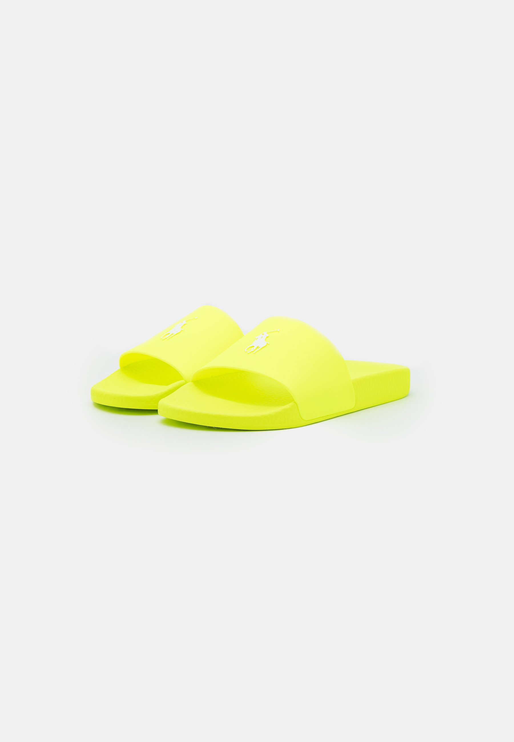 Polo Ralph Lauren SLIDE UNISEX - Pool slides - safety yellow/white/yellow