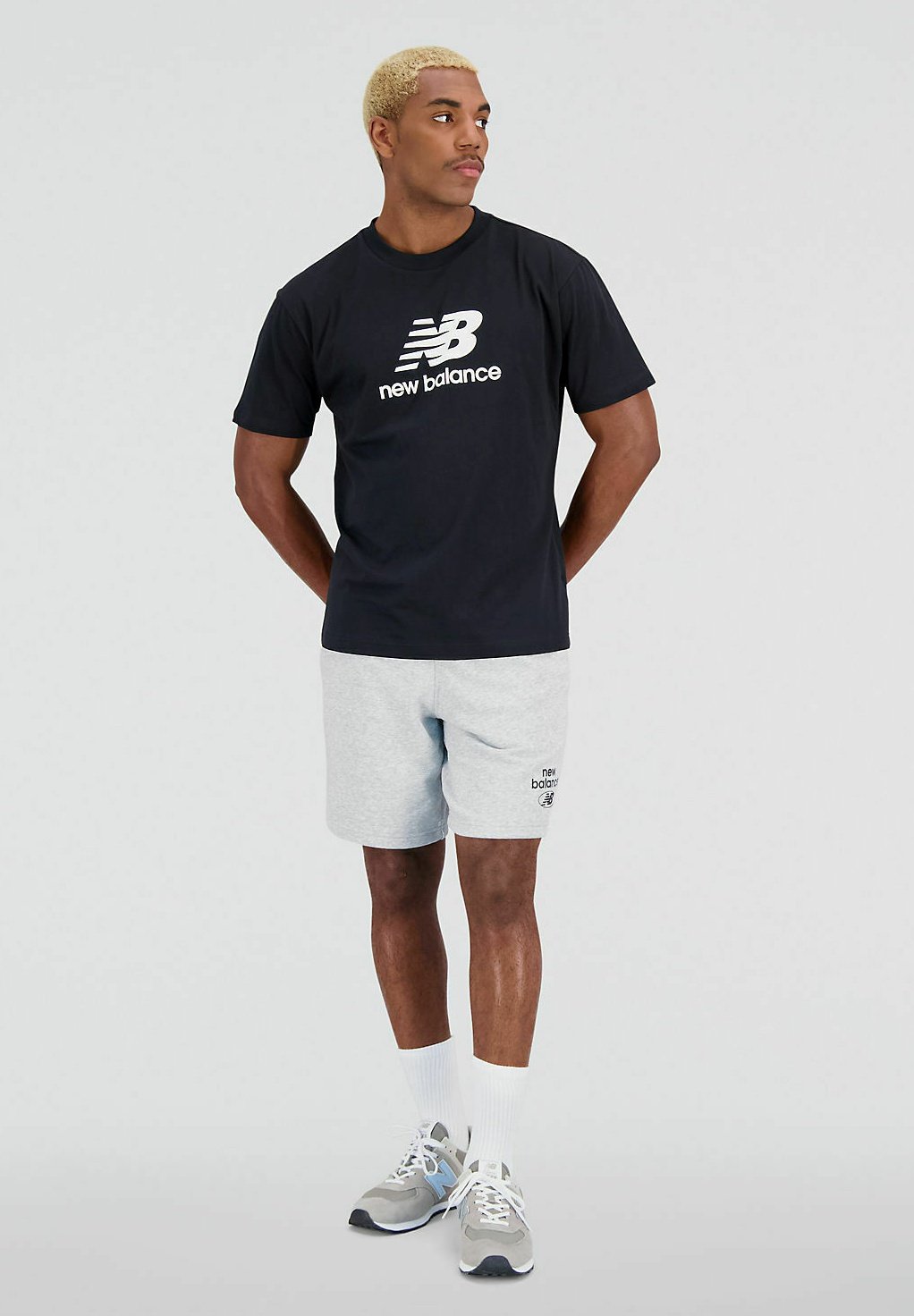 NB ESSENTIALS LOGO - Print T-shirt - black