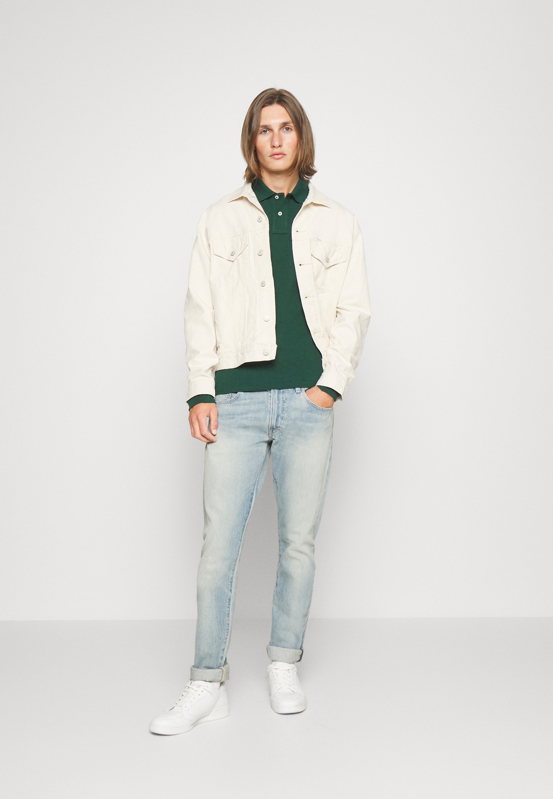Polo Ralph Lauren SLIM LONG SLEEVE - Polo shirt - hunt club green/evergreen
