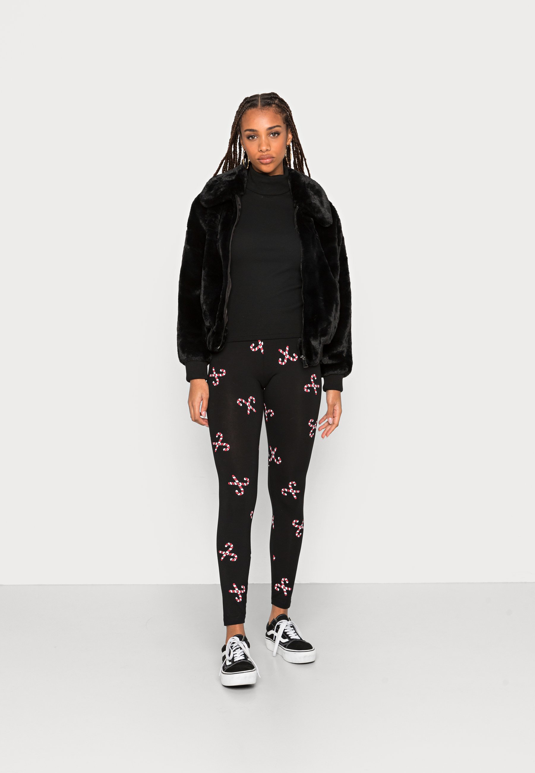 ONLY ONLXMAS ELFI  - Leggings - Trousers - blackjolly candy/black