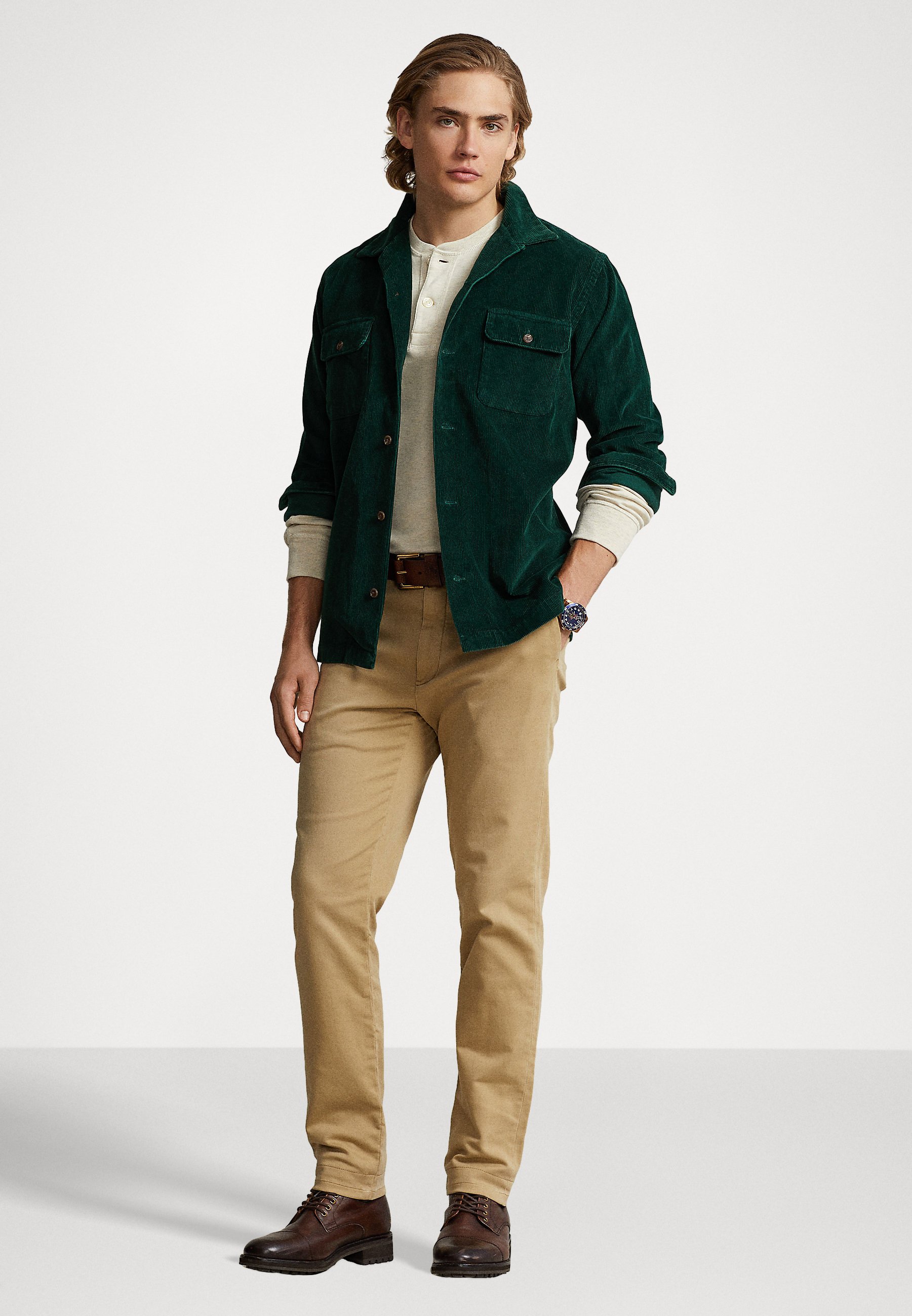 Polo Ralph Lauren LONG SLEEVE SPORT SHIRT - Shirt - hunt club green/green